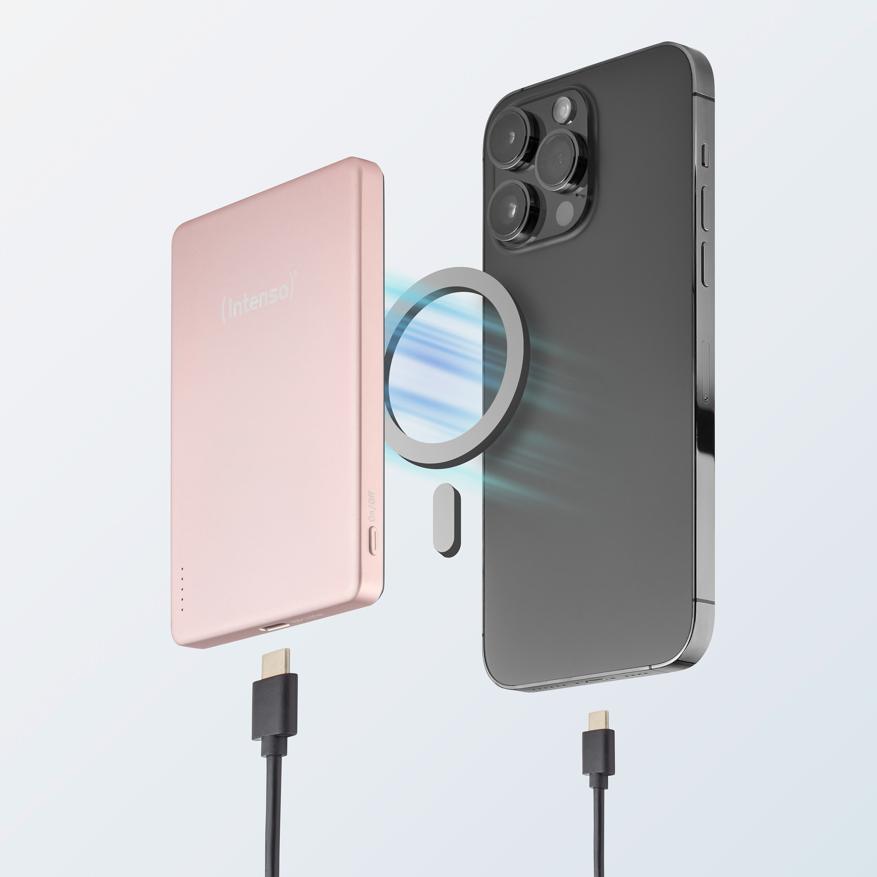 INTENSO Powerbank Magnetic Wireless, MW 5000, 5000 mAh, rose