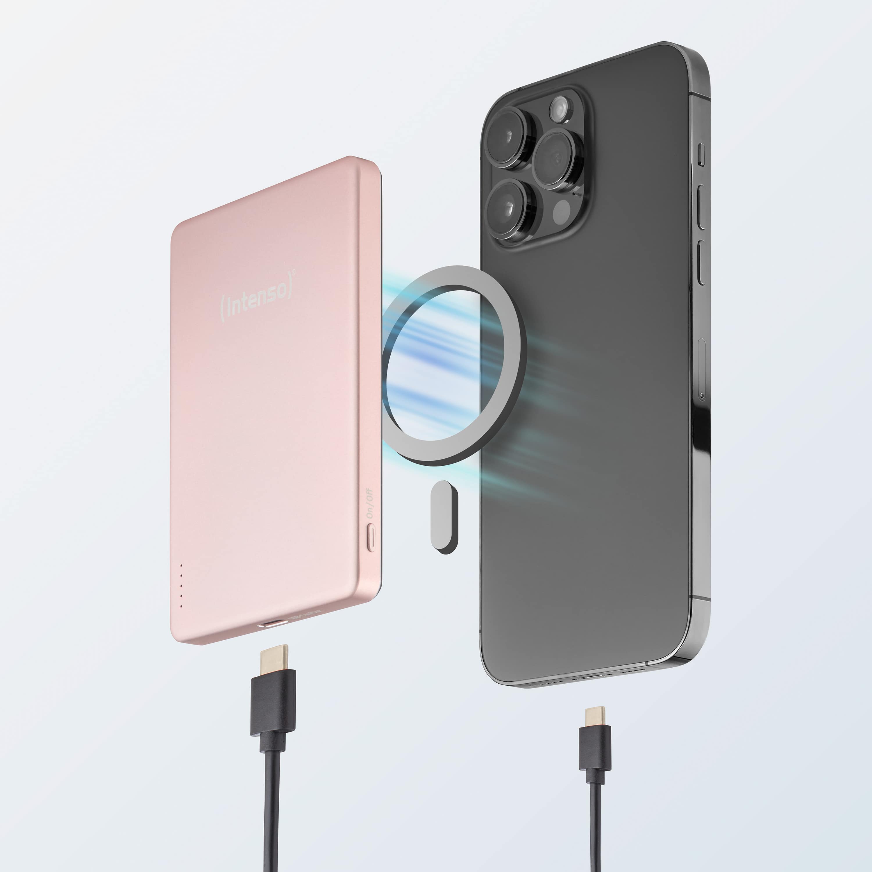 INTENSO Powerbank Magnetic Wireless, MW 5000, 5000 mAh, rose