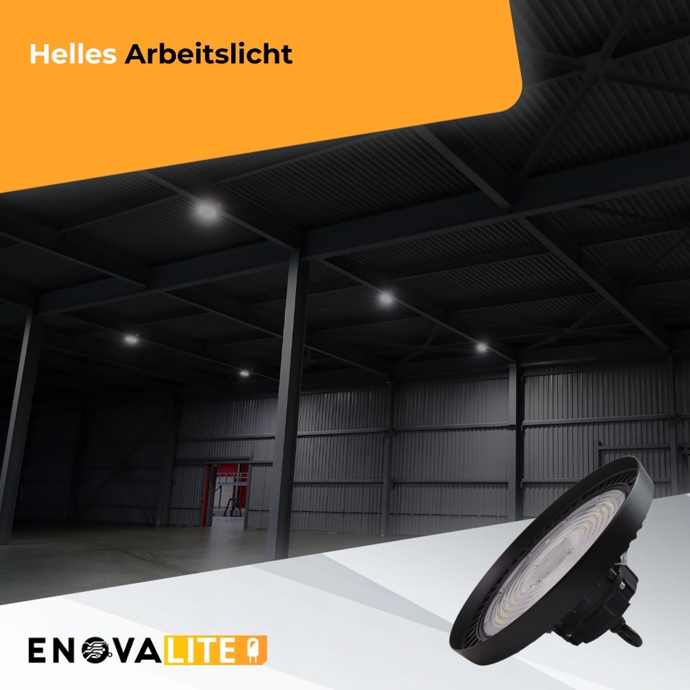 ENOVALITE LED-HighBay-Leuchte, UFO, EEK: C, 150W, 25500lm, 5000K, schwarz ENOVALITE LED-HighBay-Leuchte, UFO, EEK: C, 150W, 25500lm, 5000K, schwarz