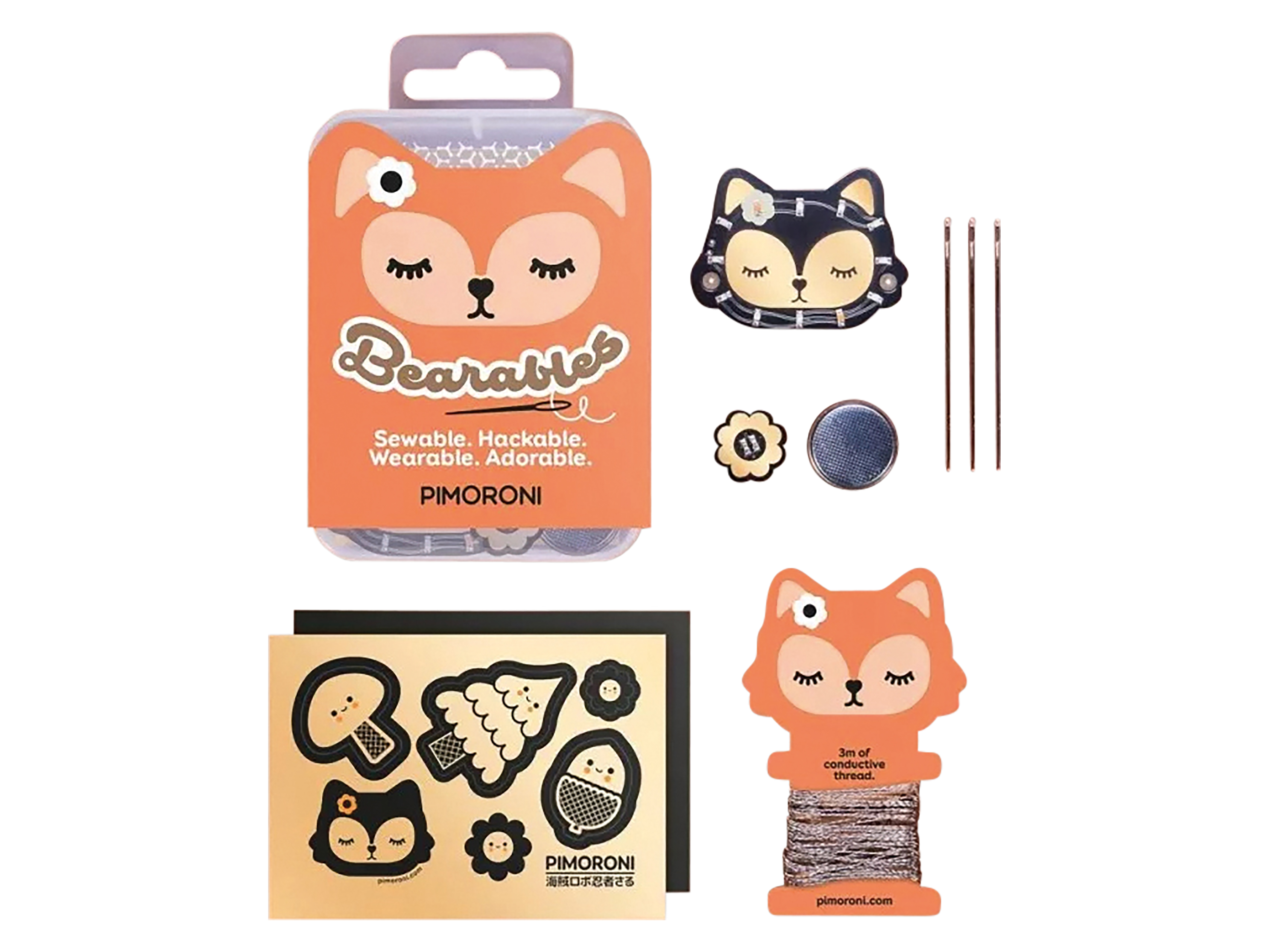 PIMORONI Bearables Fox Kit mit bunten LED-Ansteckern