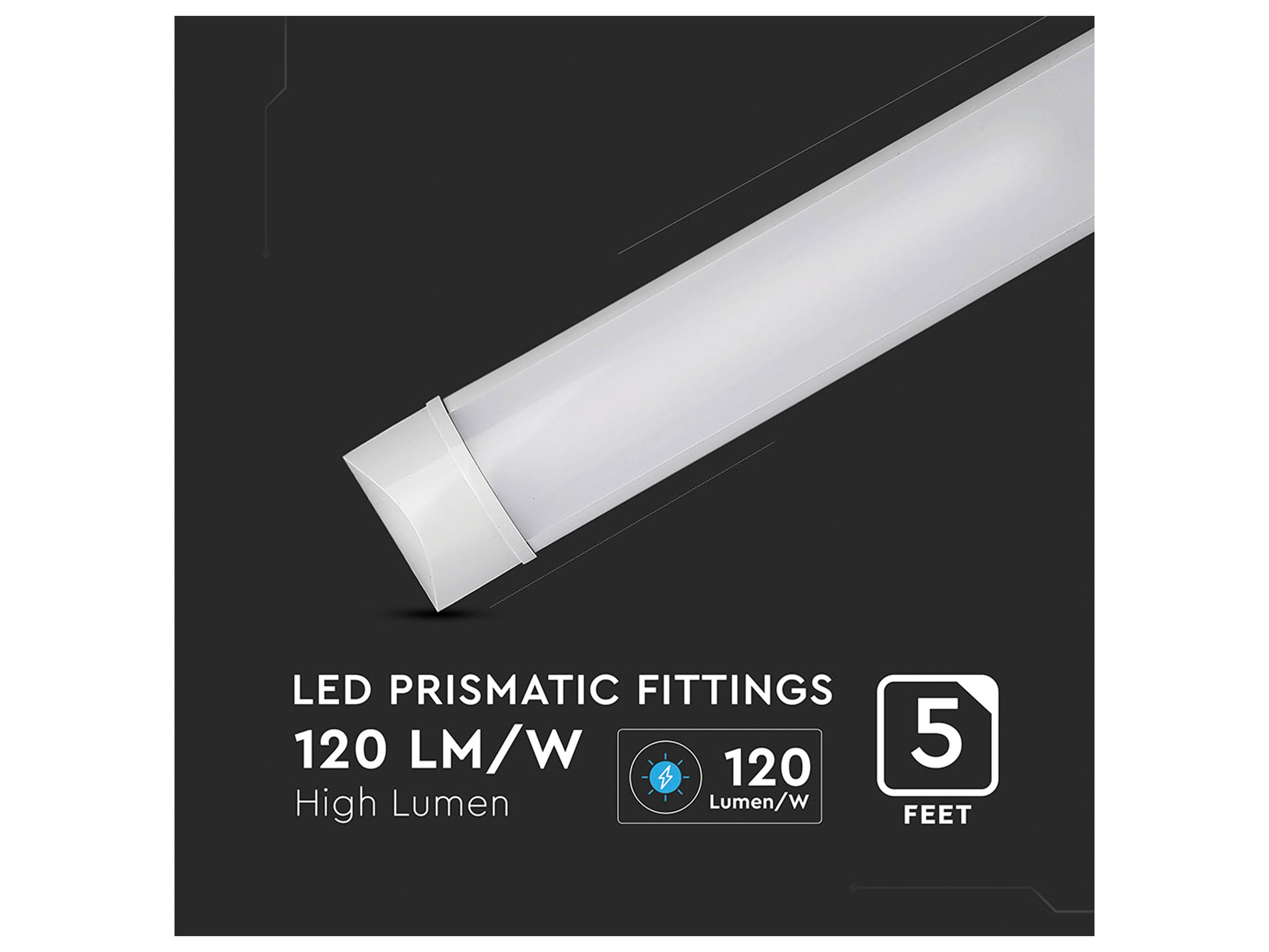 V-TAC LED-Deckenleuchte, VT-8-50 (668) EEK: E, 50W, 6000 lm, 1500 mm, 4000 K