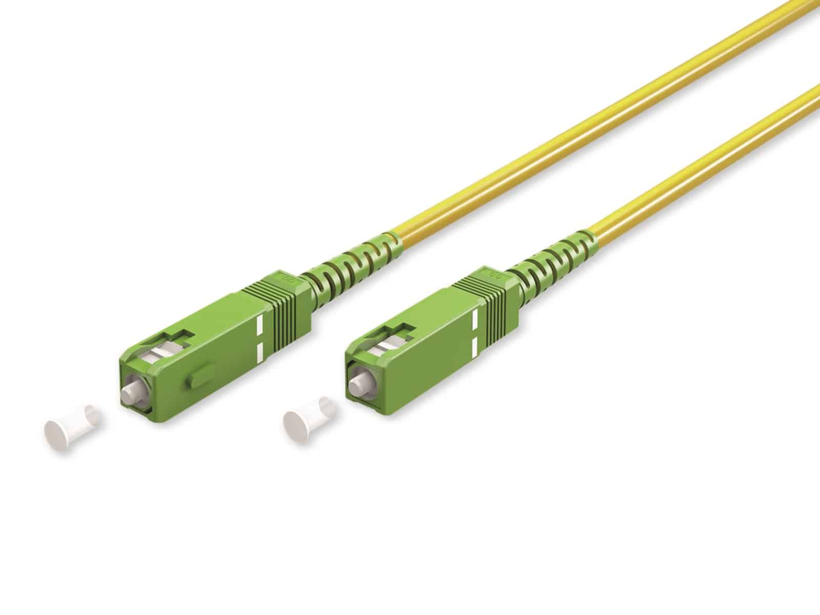 GOOBAY Singlemode Glasfaserkabel, SC-APC/SC-APC, OS2, Simplex, gelb, 0,5 m