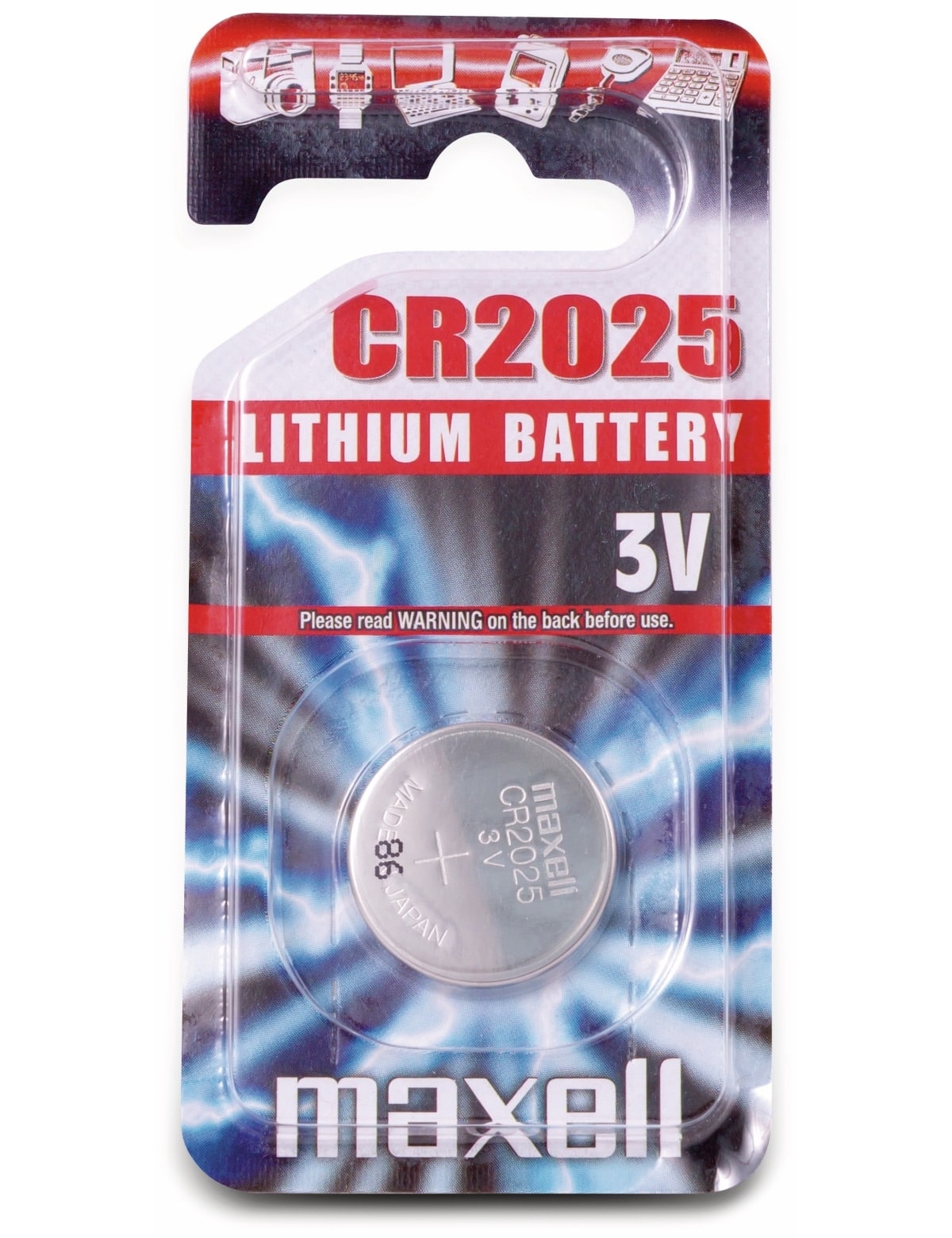 MAXELL Knopfzelle CR2025, Lithium, 3 V-, 170 mAh, 1 Stück