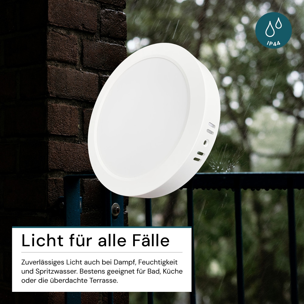 LUXULA LED-Deckenleuchte, 18W, EEK: F, 1800lm, CCT, IP44, rund, weiß