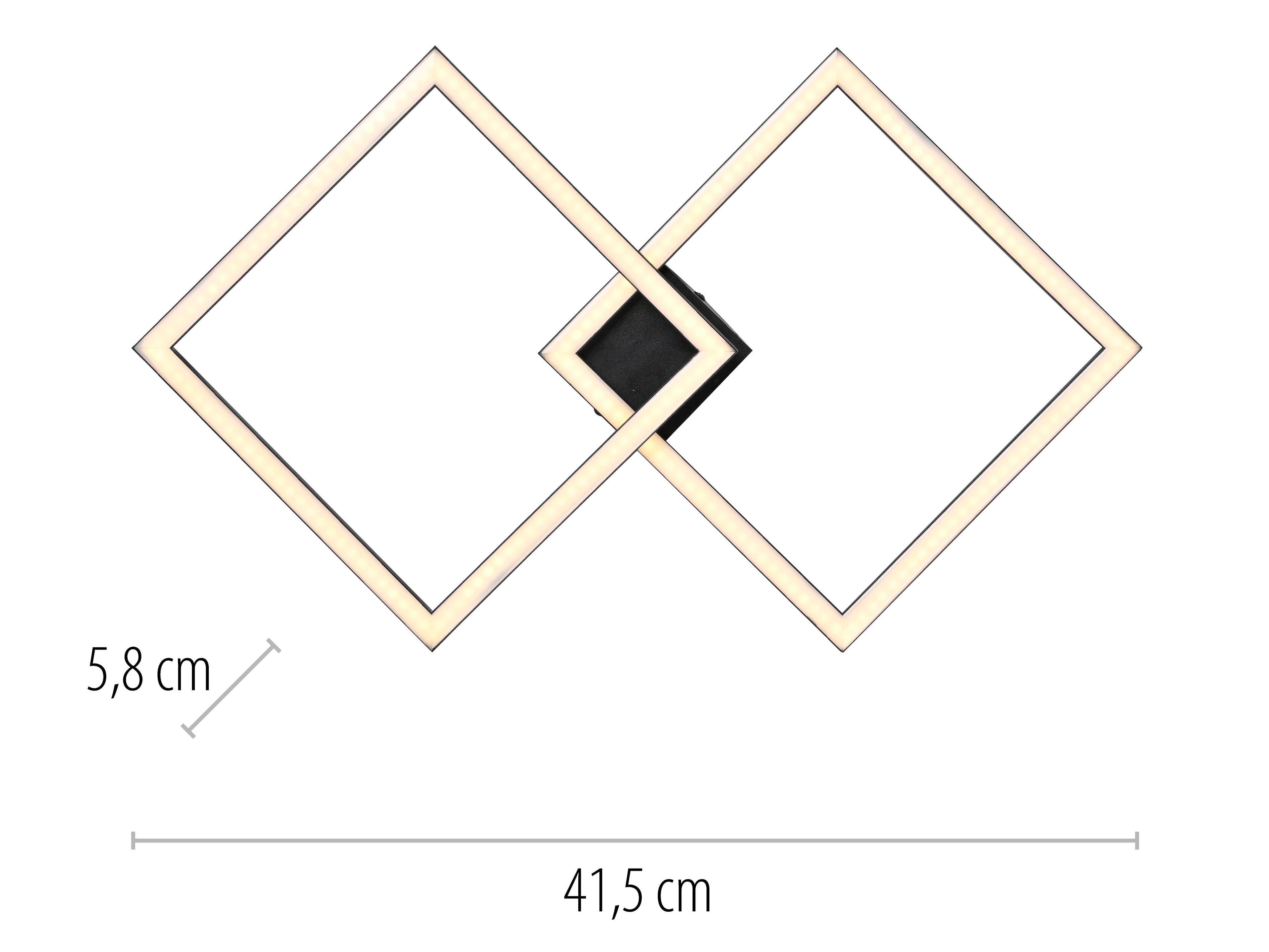 JUST LIGHT LED-Deckenleuchte 14708-18, 20W, 3000K, 2690lm, IP20, schwarz