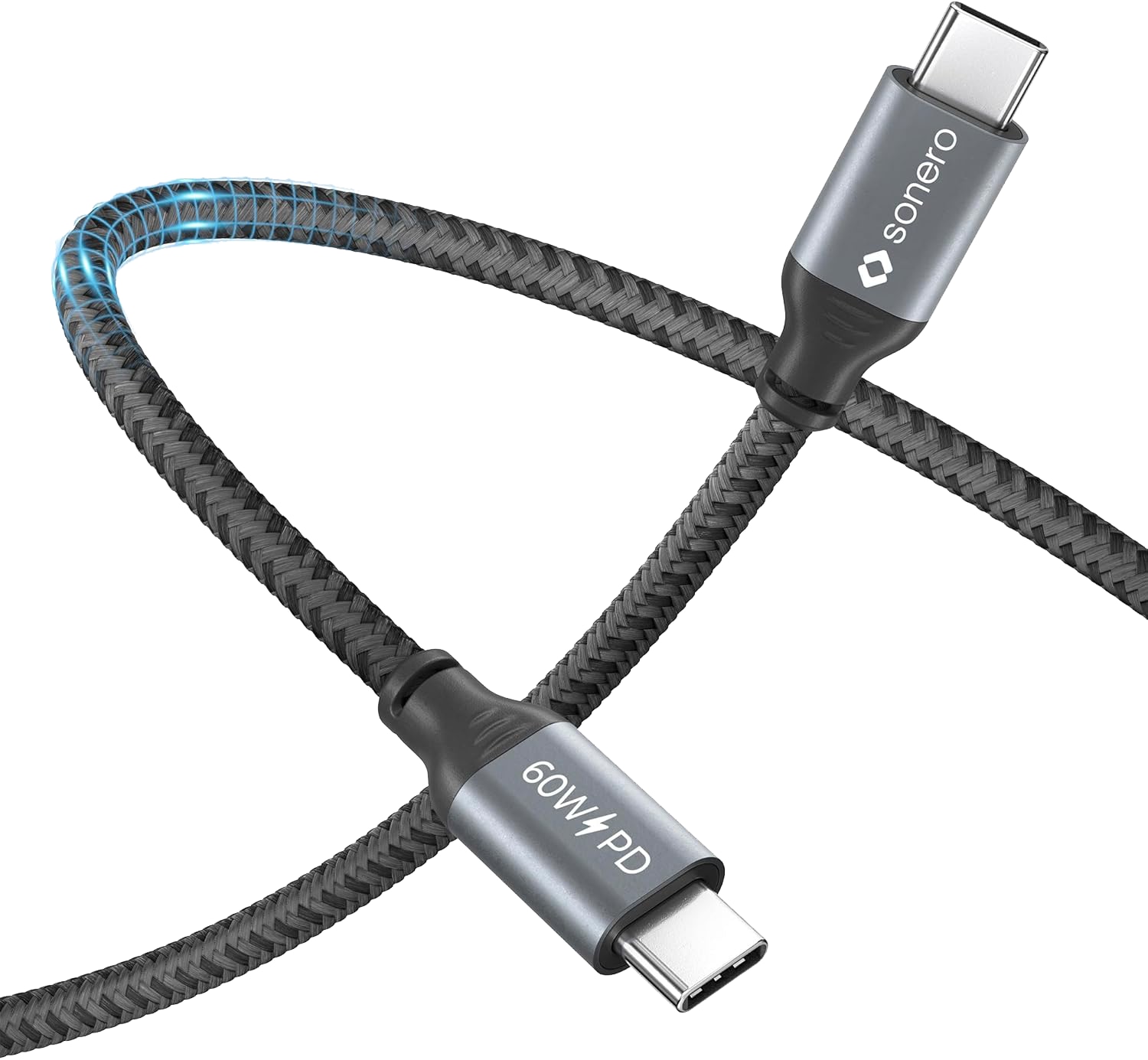 SONERO USB-C Kabel SPC-U300-005 60W PD 0,5m grau-schwarz