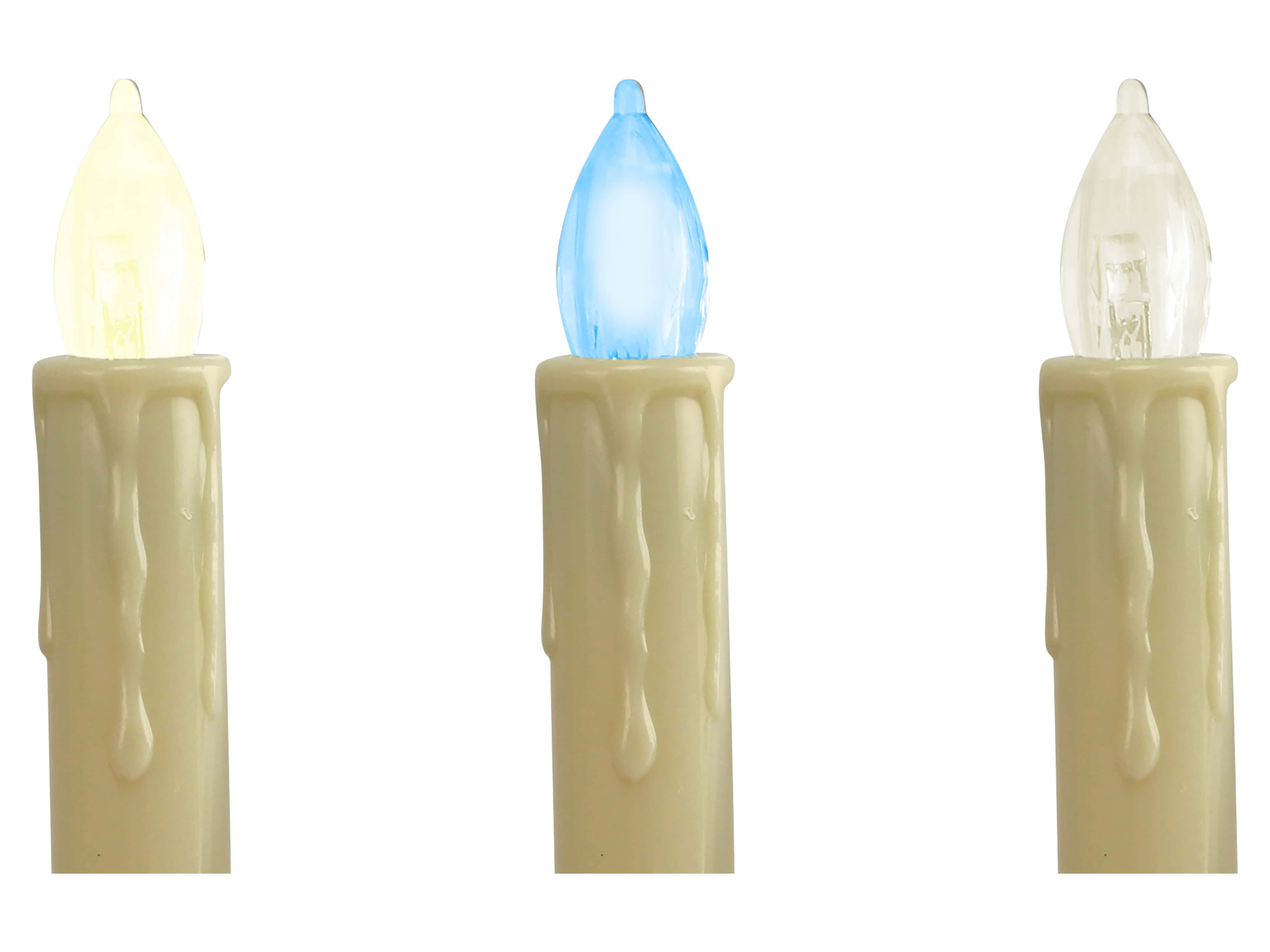 Kabellose LED-Baumkerzen, warmweiß, RGB, Dimmbar, Flackerfunktion, 15 Stück Kabellose LED-Christbaumkerzen, warmweiß, RGB, Dimmbar, Flackerfunktion, 15 Stück