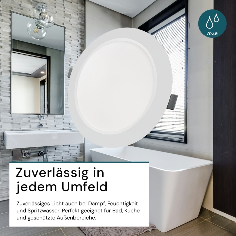 LUXULA LED-Einbauleuchte, 18W, EEK: F, 1800lm, CCT, IP44, weiß LUXULA LED-Einbauleuchte, 18W, EEK: F, 1800lm, CCT, IP44, weiß