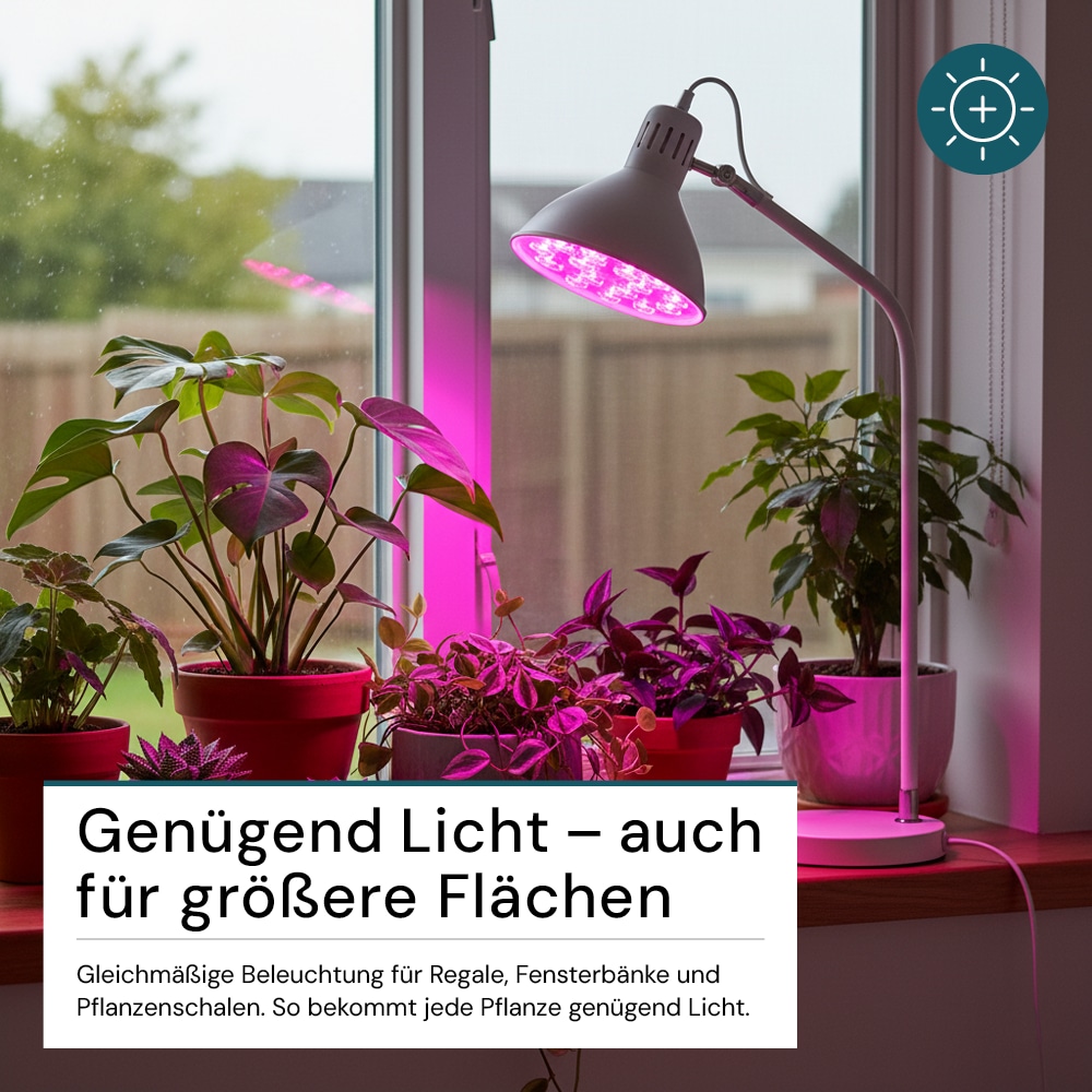 LUXULA LED-Pflanzenlampe, E27, 18W, 1200K, 580lm, warmweiß, IP20