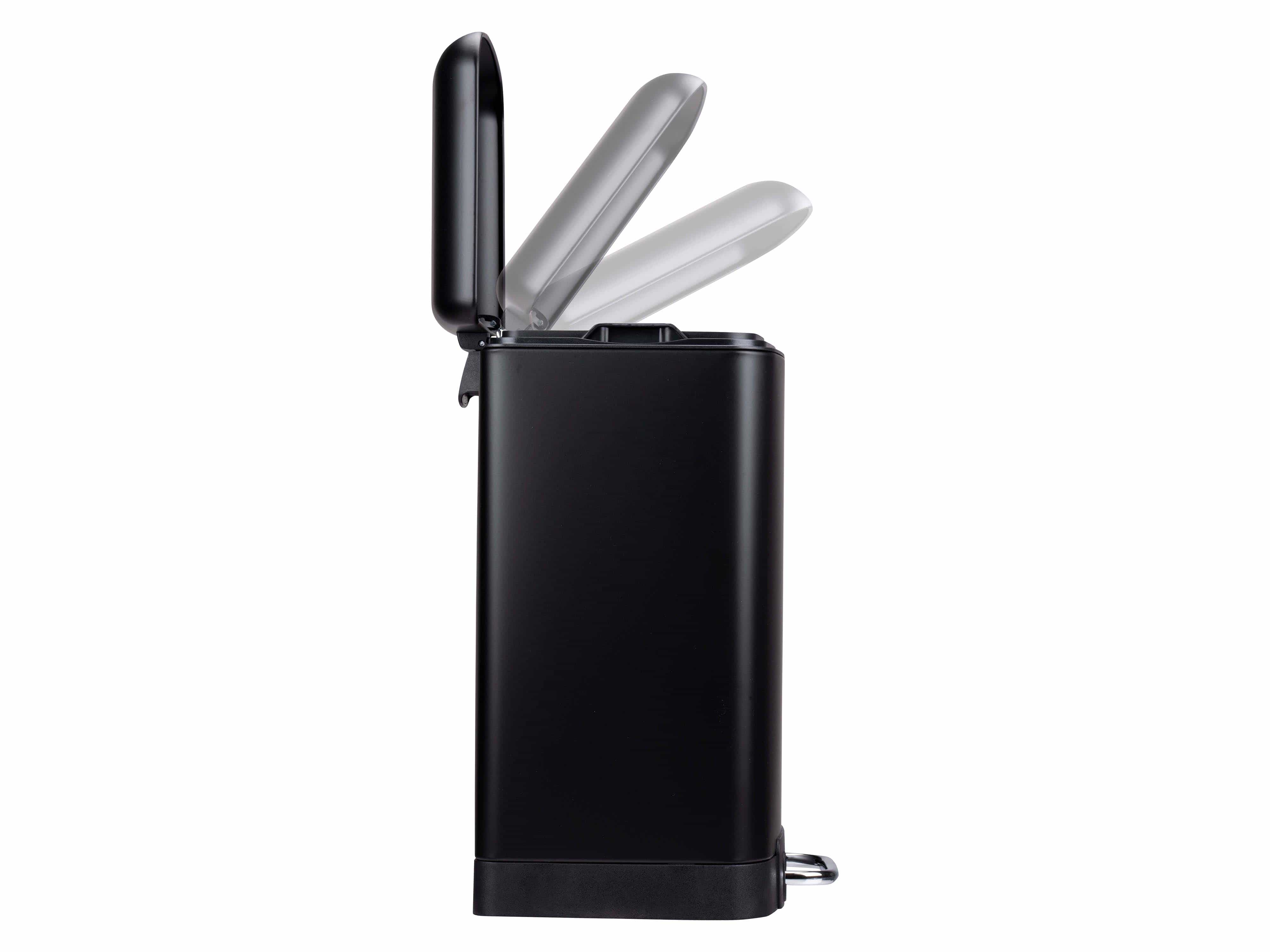 DIRT DEVIL Tretabfalleimer, 6 L, Soft Close, Edelstahl, schwarz