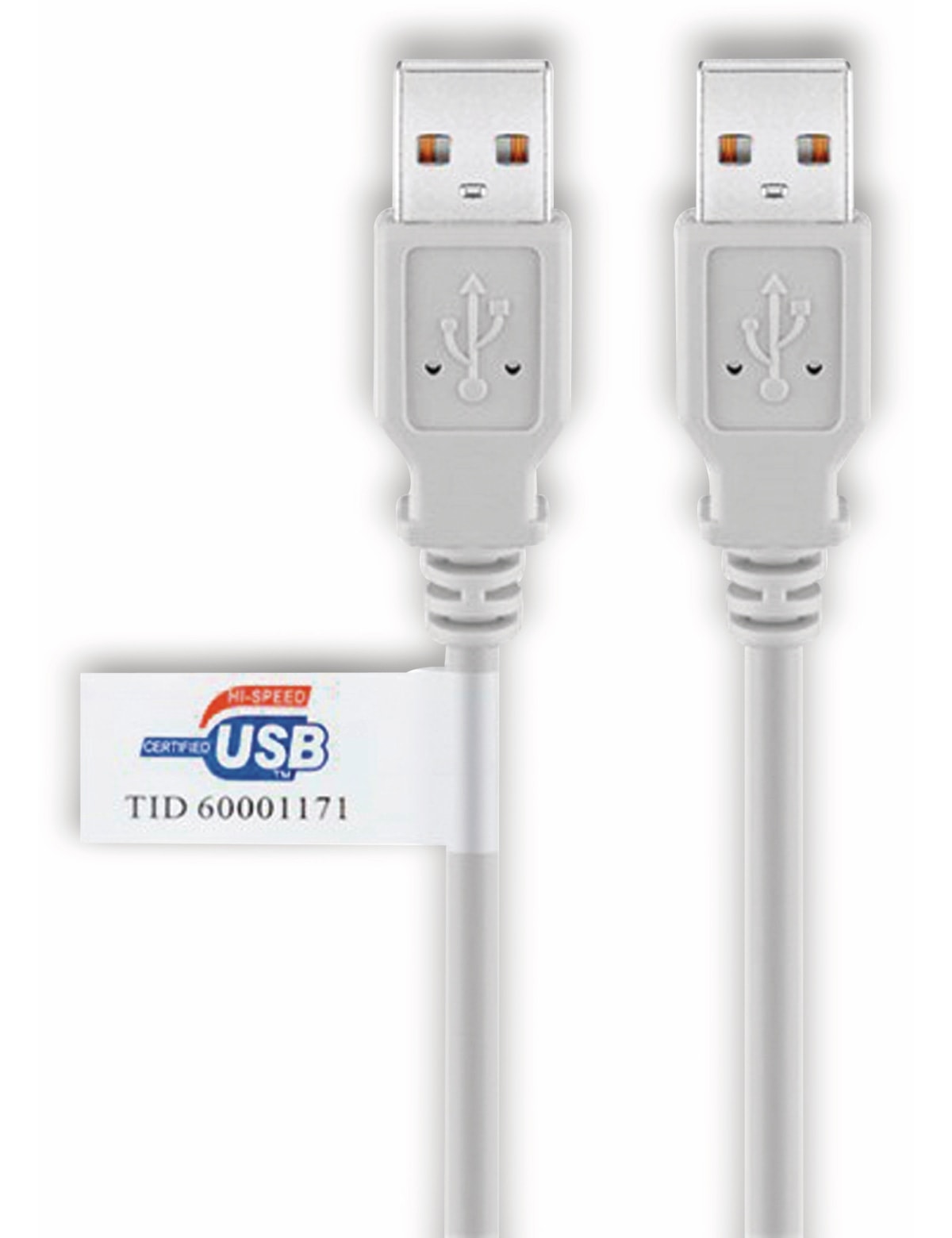 GOOBAY USB 2.0 Typ A/A Hi-Speed Anschlusskabel, 50797, 3 m, grau