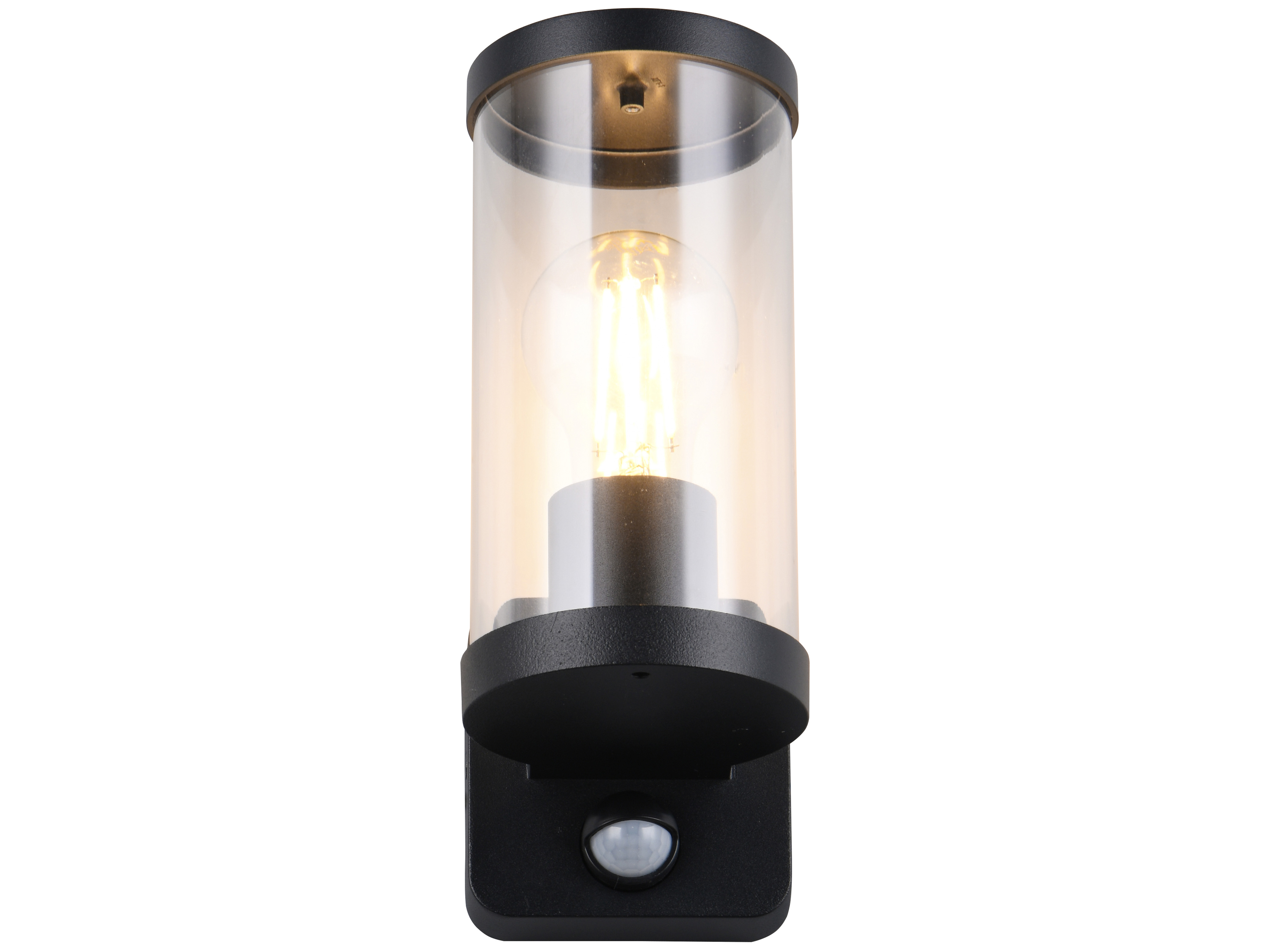 REALITY Wandleuchte BONITO R21599132, E27, 28W, ohne LM, Bewegungssensor, IP44, schwarz