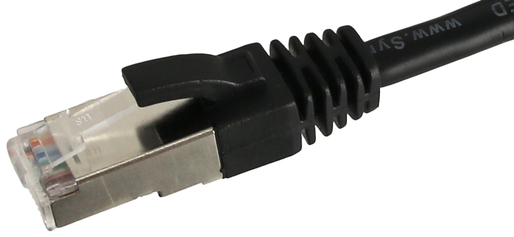 CAT.5E Patchkabel, 1,5 m, schwarz, SF/UTP CAT.5E Patchkabel, 1,5 m, schwarz, UTP