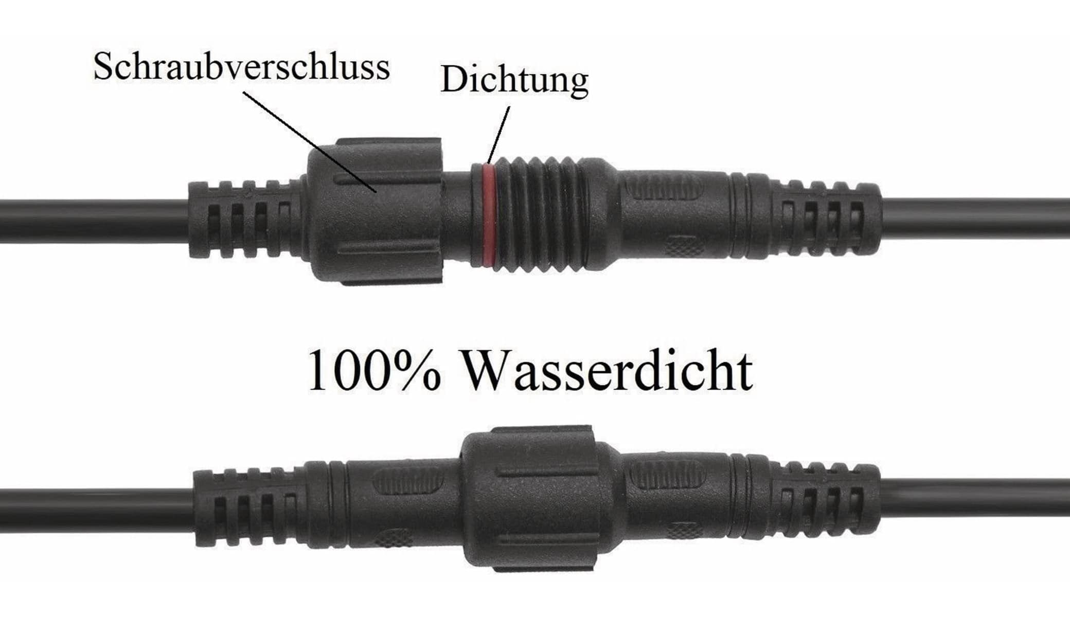 Wasserdichtes Steckverbindungsset, Stecker/Kupplung, 1 m, 4-polig Wasserdichtes Steckverbindungsset, Stecker/Kupplung, 1 m, 4-polig