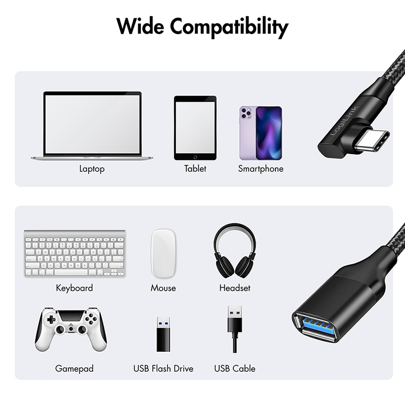 LOGILINK USB-C-Adapter CU0100 C/M zu USB-A/F OTG 0,2m LOGILINK USB-C-Adapter CU0100 C/M zu USB-A/F OTG 0,2m