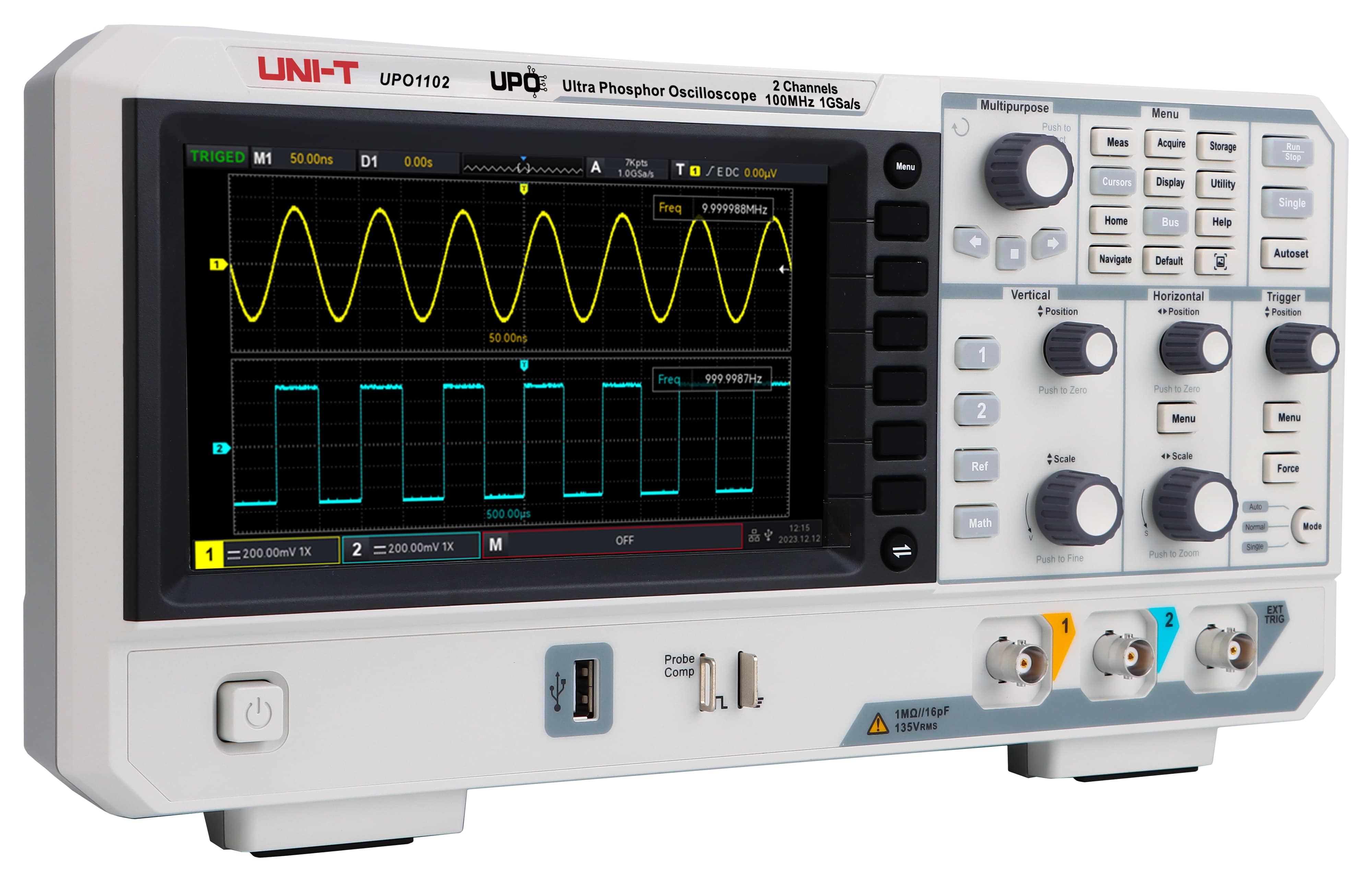UNI-T Oszilloskop UPO1102, 2 Kanal, 100 MHz