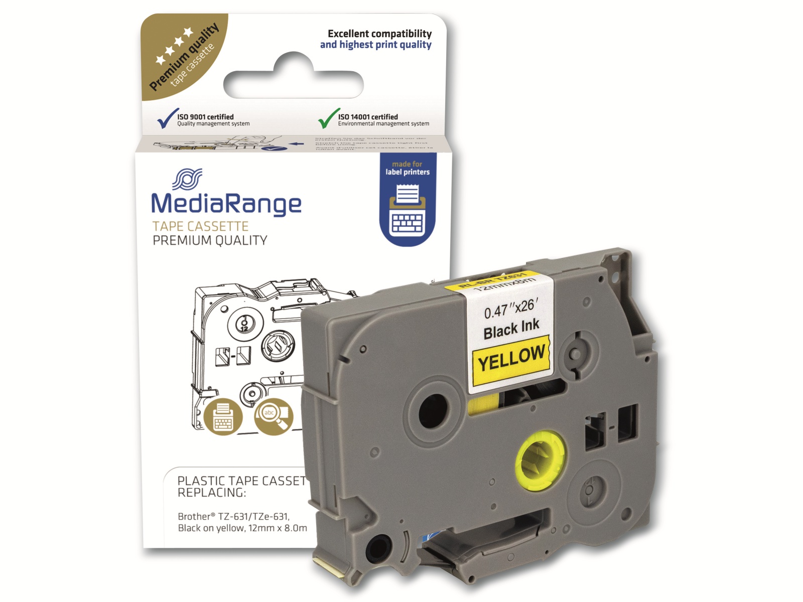 MEDIARANGE Schriftband MRBTZ631, ersetzt Brother TZ-631/TZe-631 MEDIARANGE Schriftband MRBTZ631, ersetzt Brother TZ-631/TZe-631