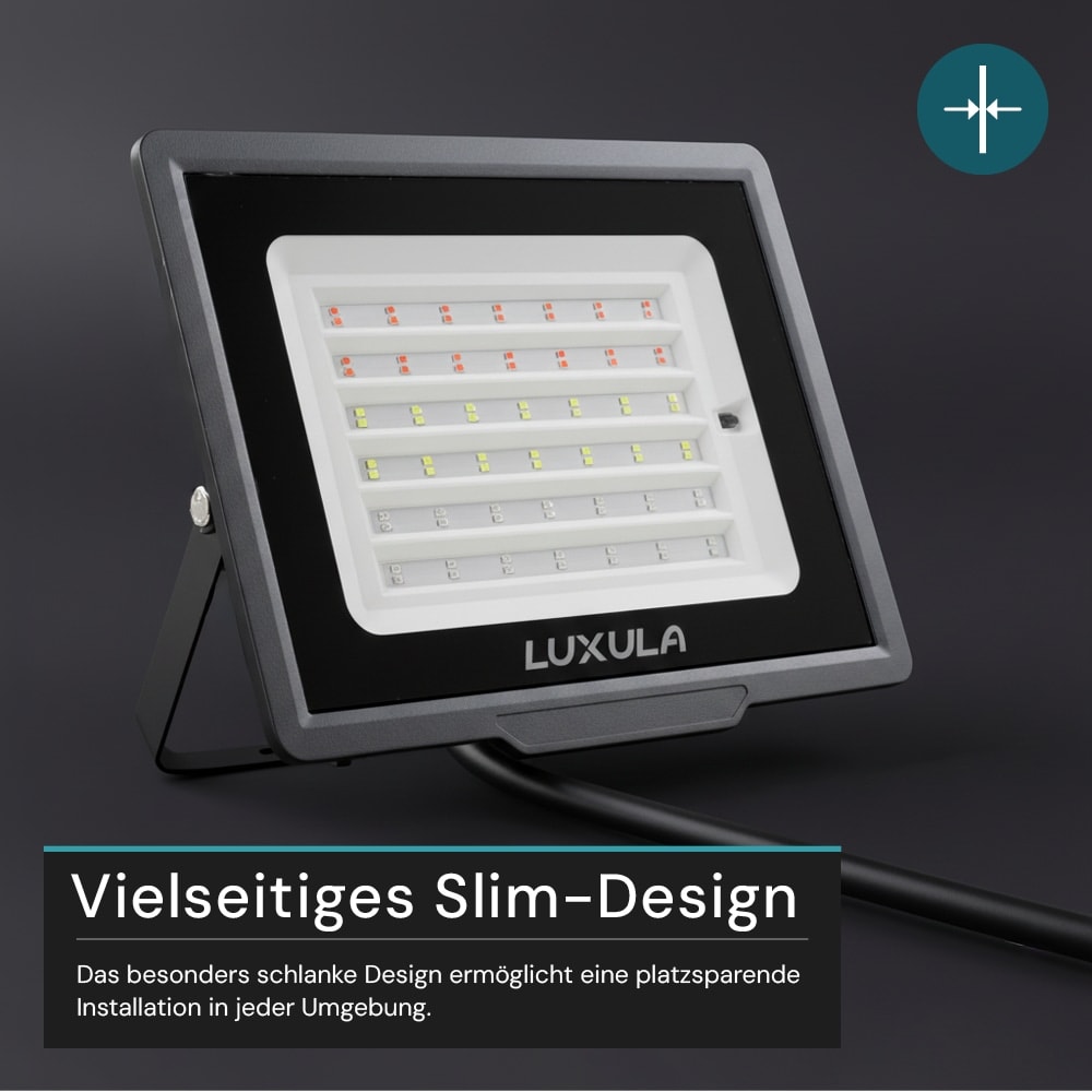 LUXULA RGB LED-Fluter LX400183, 50W, IP65, schwarz, mit Fernbedienung LUXULA RGB LED-Fluter LX400183, 50W, IP65, schwarz, mit Fernbedienung