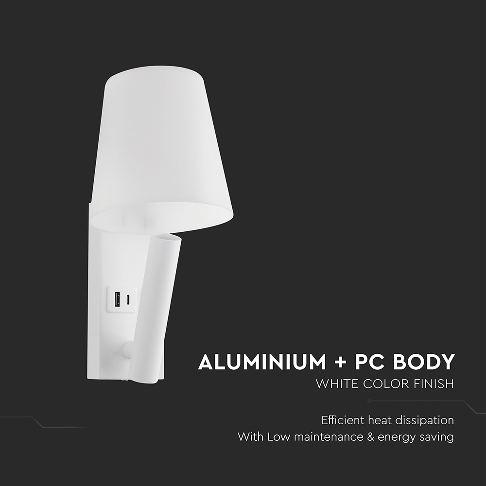 V-TAC LED-Wandleuchte VT-88062, 2W, 3000K, EEK: G, CREE Chip, 60lm, IP20, w V-TAC LED-Wandleuchte VT-88062, 2W, 3000K, EEK: G, CREE Chip, 60lm, IP20, w