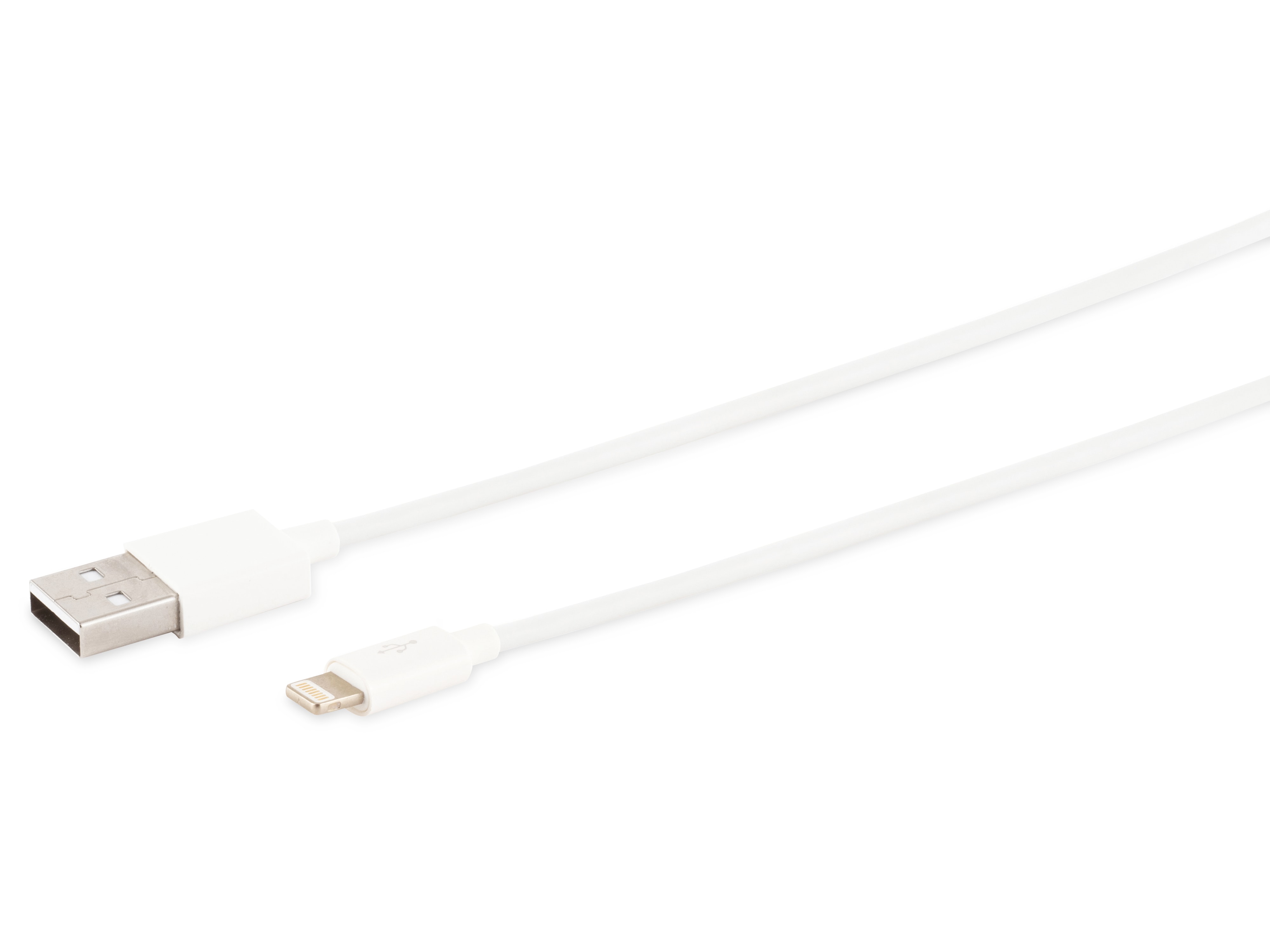 USB-A Ladekabel, 8-Pin, 2.0, ABS, weiß, 1,5 m