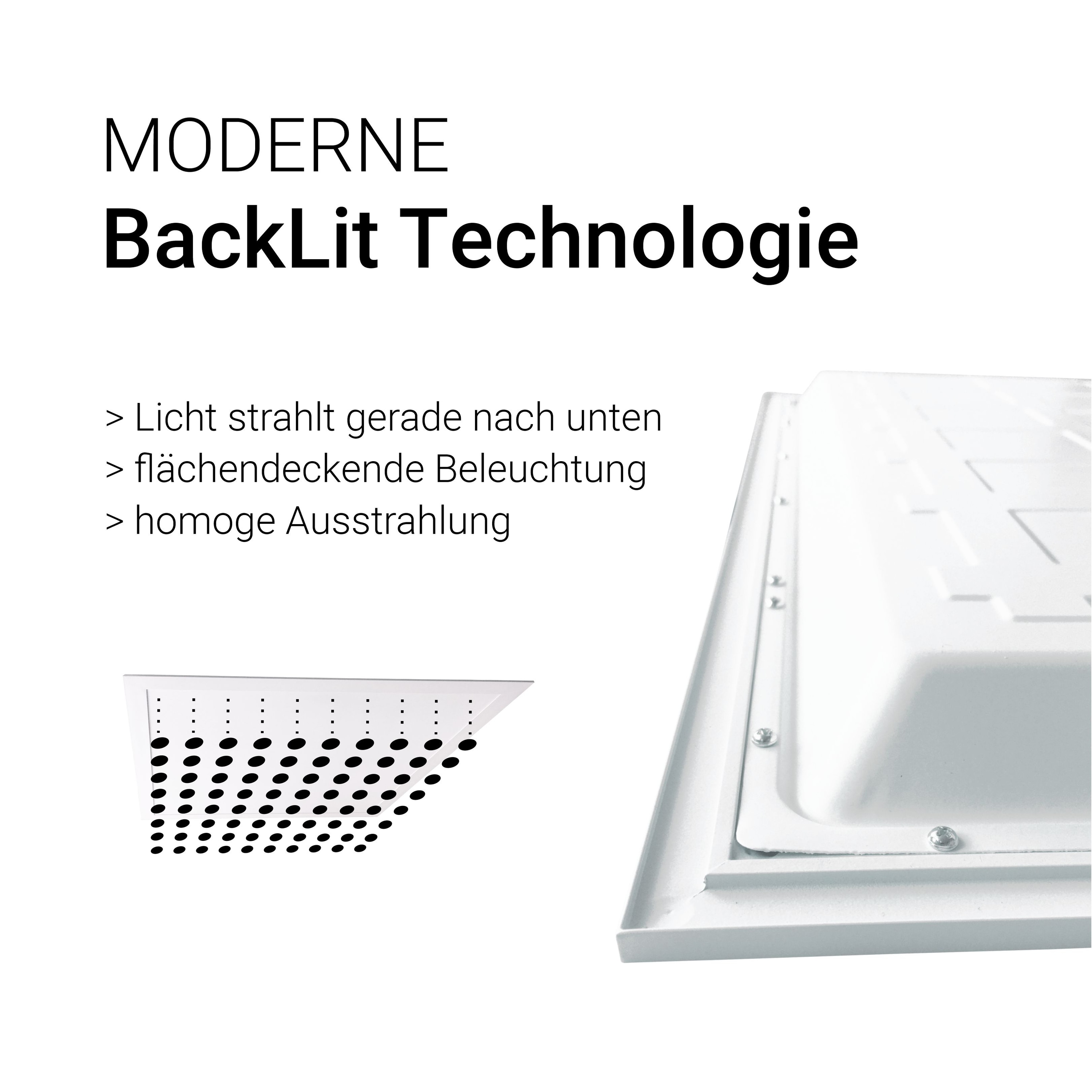 LUXULA LED-Panel, 40 W, 4400 lm, 4000 K, EEK: E, 620x620 mm, BackLit