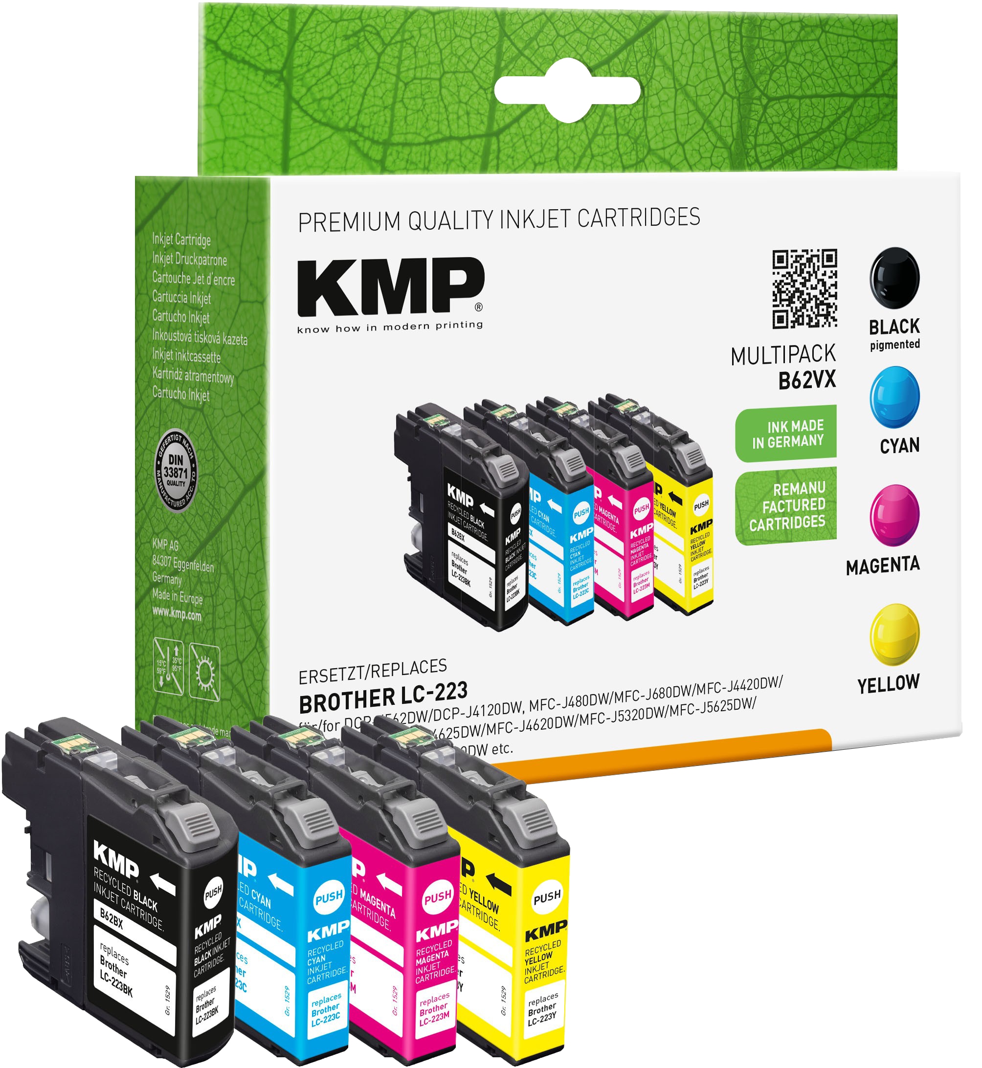 KMP Tintenpatronen Multipack B62VX ersetzt Brother LC-223
