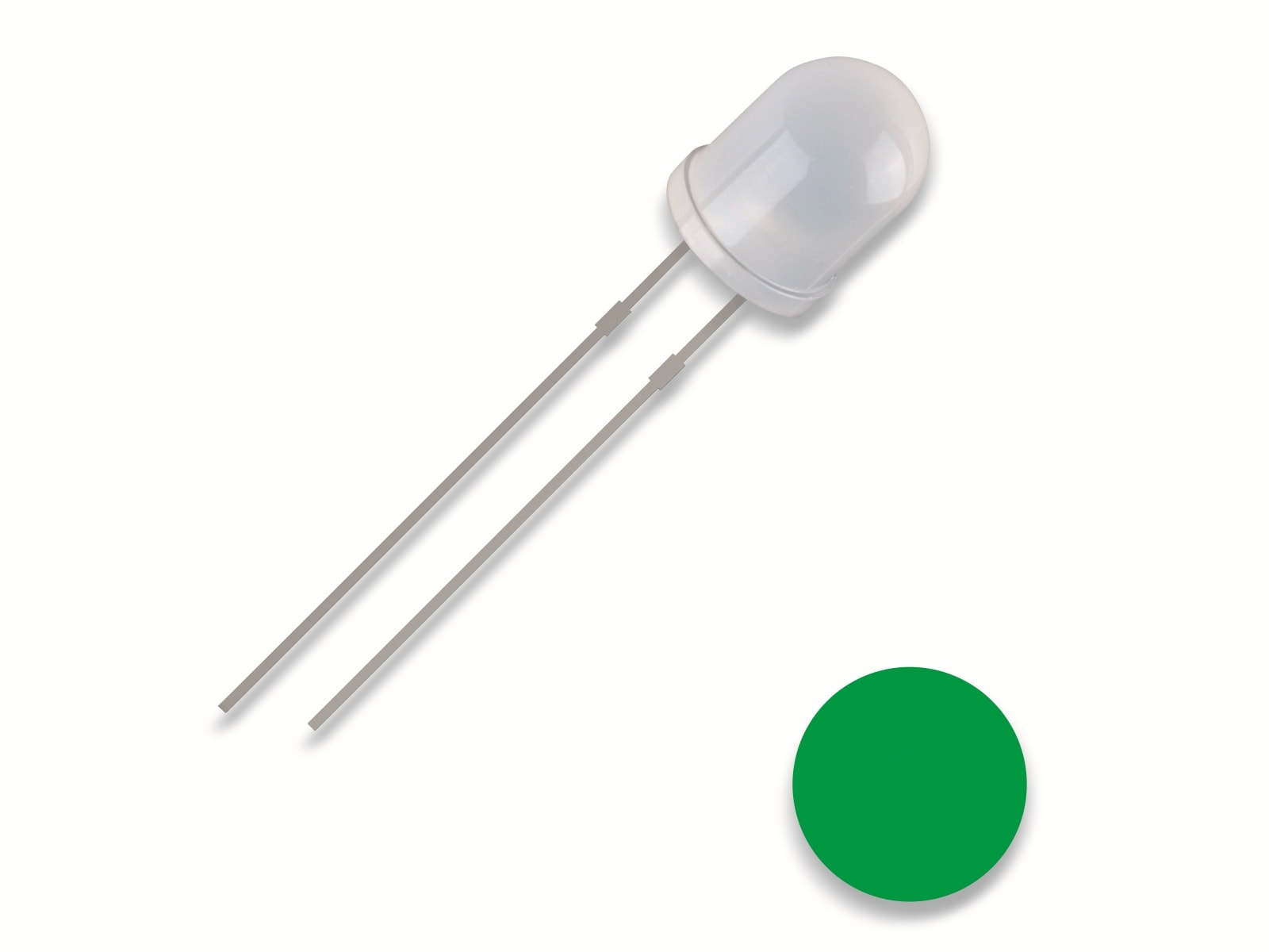 QUADRIOS LED, 3 mm, Grün, 2,54 mm QUADRIOS LED, 3 mm, Lichtfarbe: Grün, Gehäusefarbe: Diffus, 2500 mcd, 520 nm, 2,54 mm