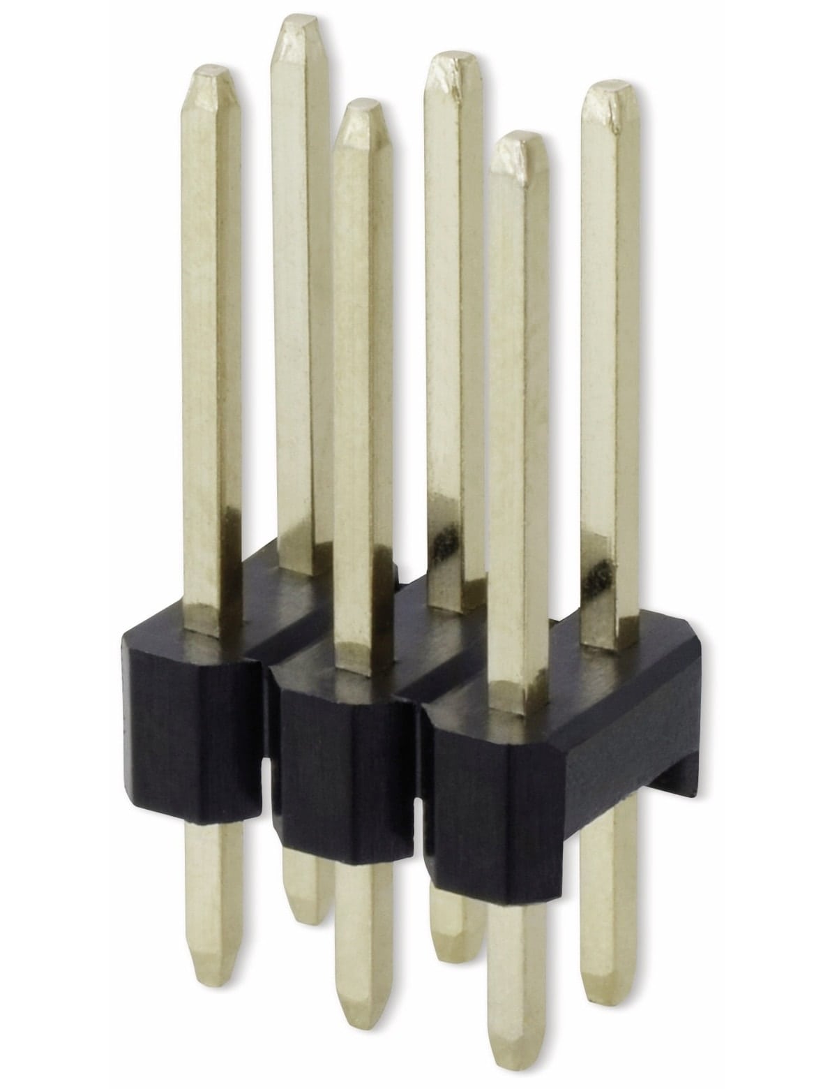 Stiftleiste, 2 x 3, 2,54 mm, gerade, 0,8µ Au (Gold), 5 Stück Stiftleiste, 2 x 3, 2,54 mm, gerade, 0,8µ Au (Gold), 5 Stück