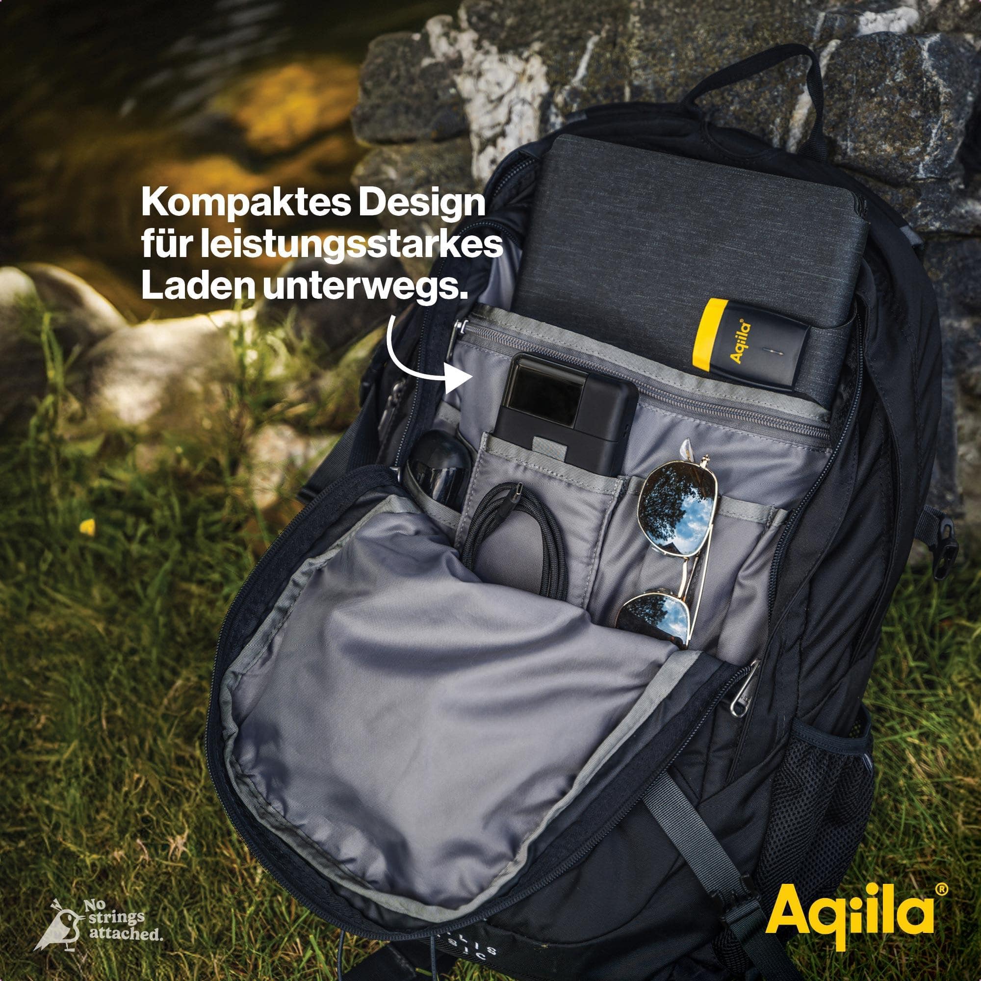 AQIILA Powerbank Powerbird B20+, 65 W, 20.000mAh, 1x USB-A, 2x USB-C, schwarz