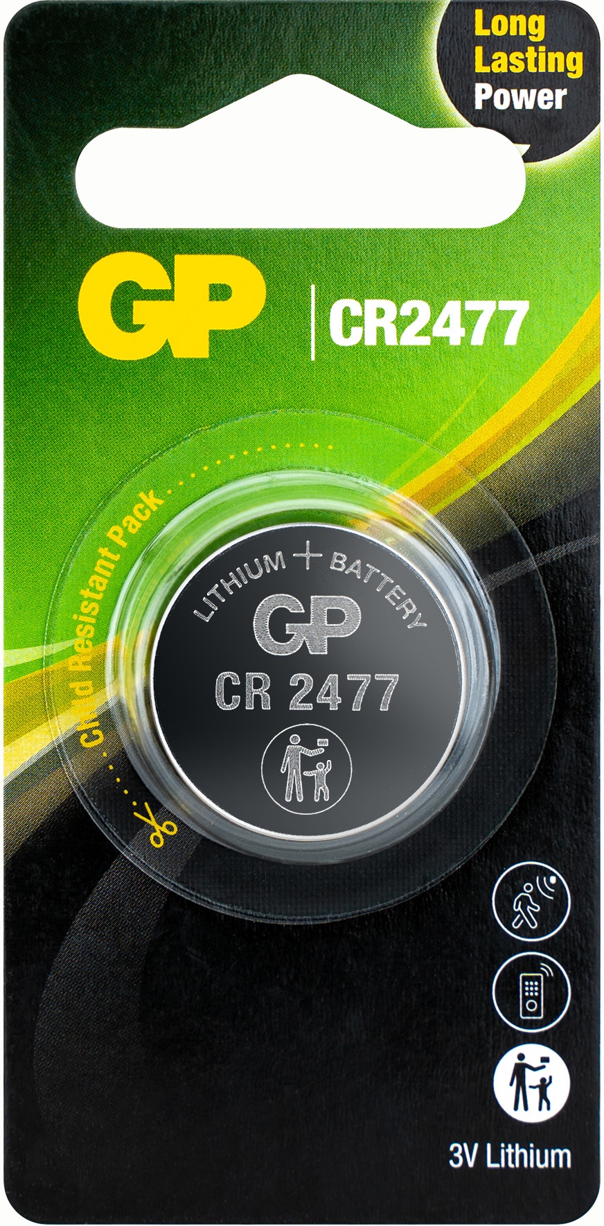 GP, CR2477 Lithium Knopfzelle, 3 V GP Lithium-Knopfzelle CR2477, 3V