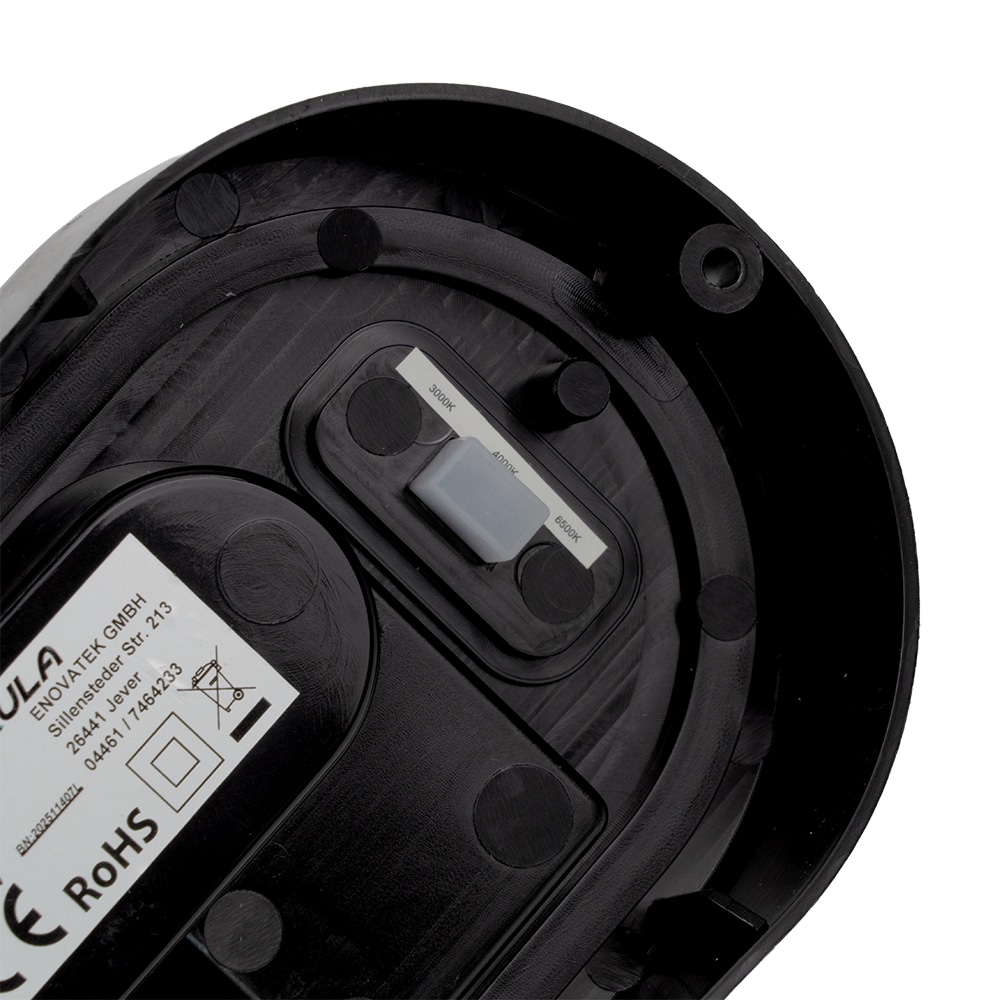 LUXULA LED-Kellerleuchte, 12W, EEK: F, 1080lm, CCT, IP54, schwarz