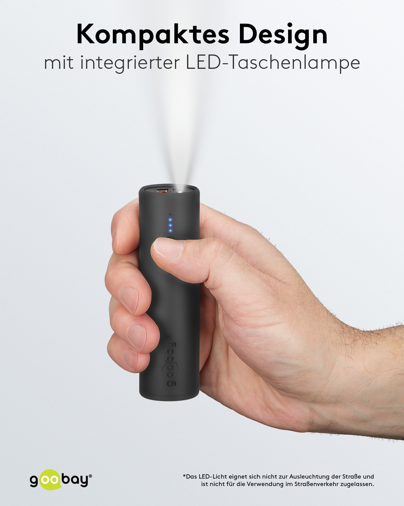 GOOBAY Bike Powerbank 60656, 5000mAh, QC/PD, mit Halterung