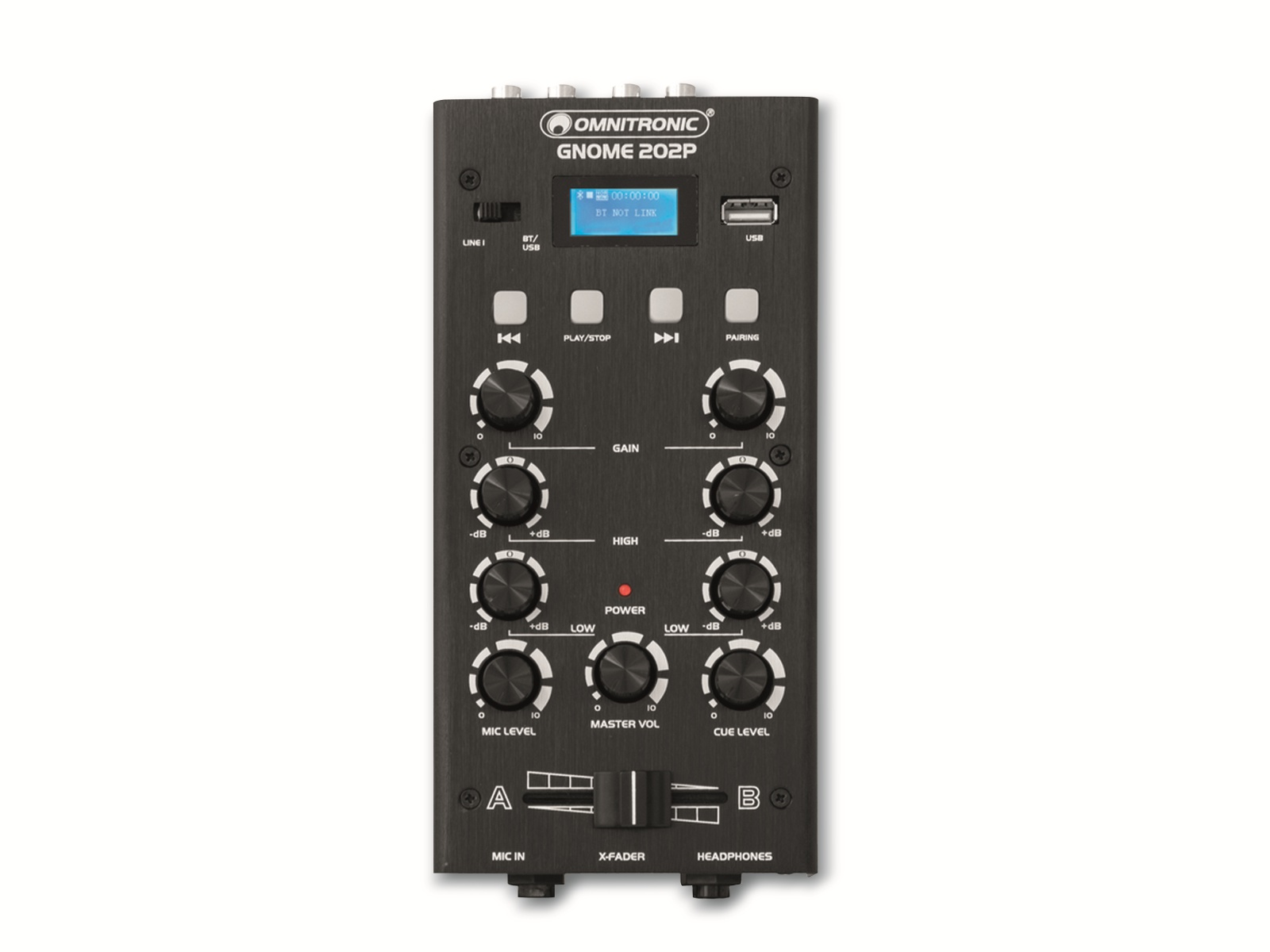 OMNITRONIC 2-Kanal-DJ-Mini-Mixer GNOME-202P, Bluetooth