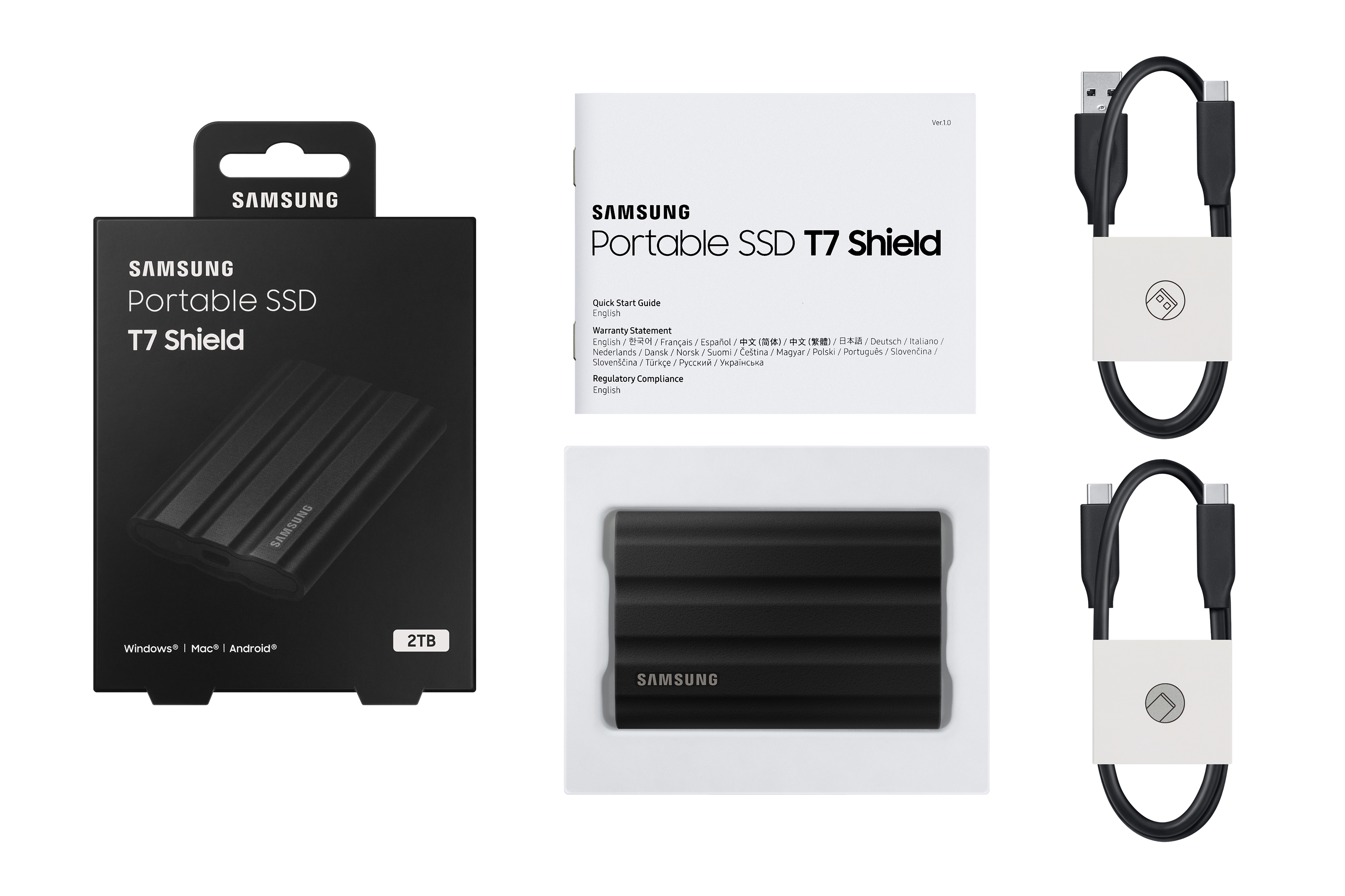 SAMSUNG Externe SSD Portable T7 Shield 2 TB schwarz
