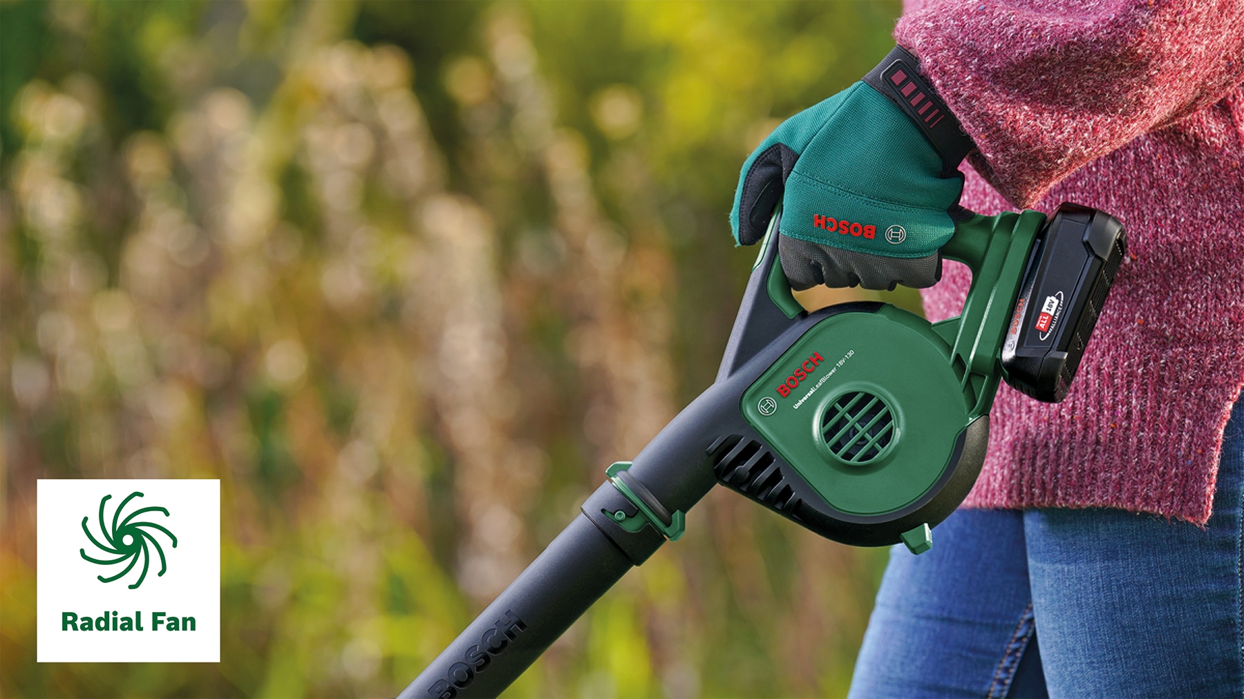 BOSCH Akku-Laubbläser, UniversalLeafBlower 18V-130, 06008A0601, Solo