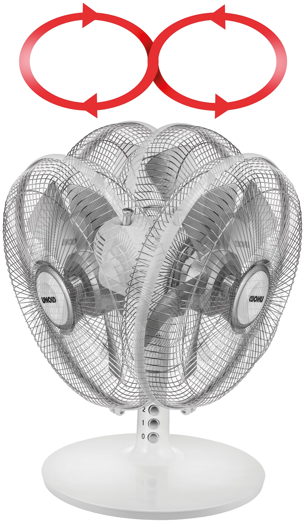 UNOLD Tischventilator 86810, Silverline, 25 W, weiß/silber UNOLD Tischventilator 86810, Silverline, 25 W, weiß/silber