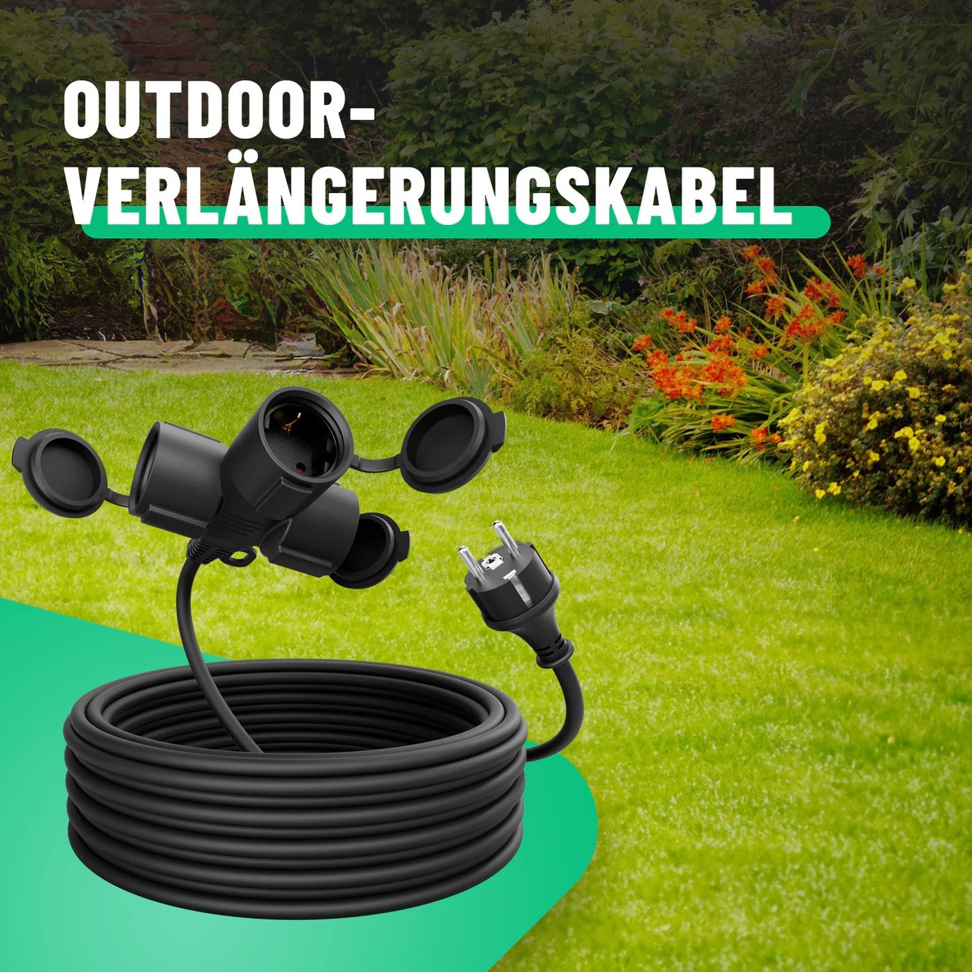 ABSINA Verlängerungskabel 151234, 3-Fach, 10 m