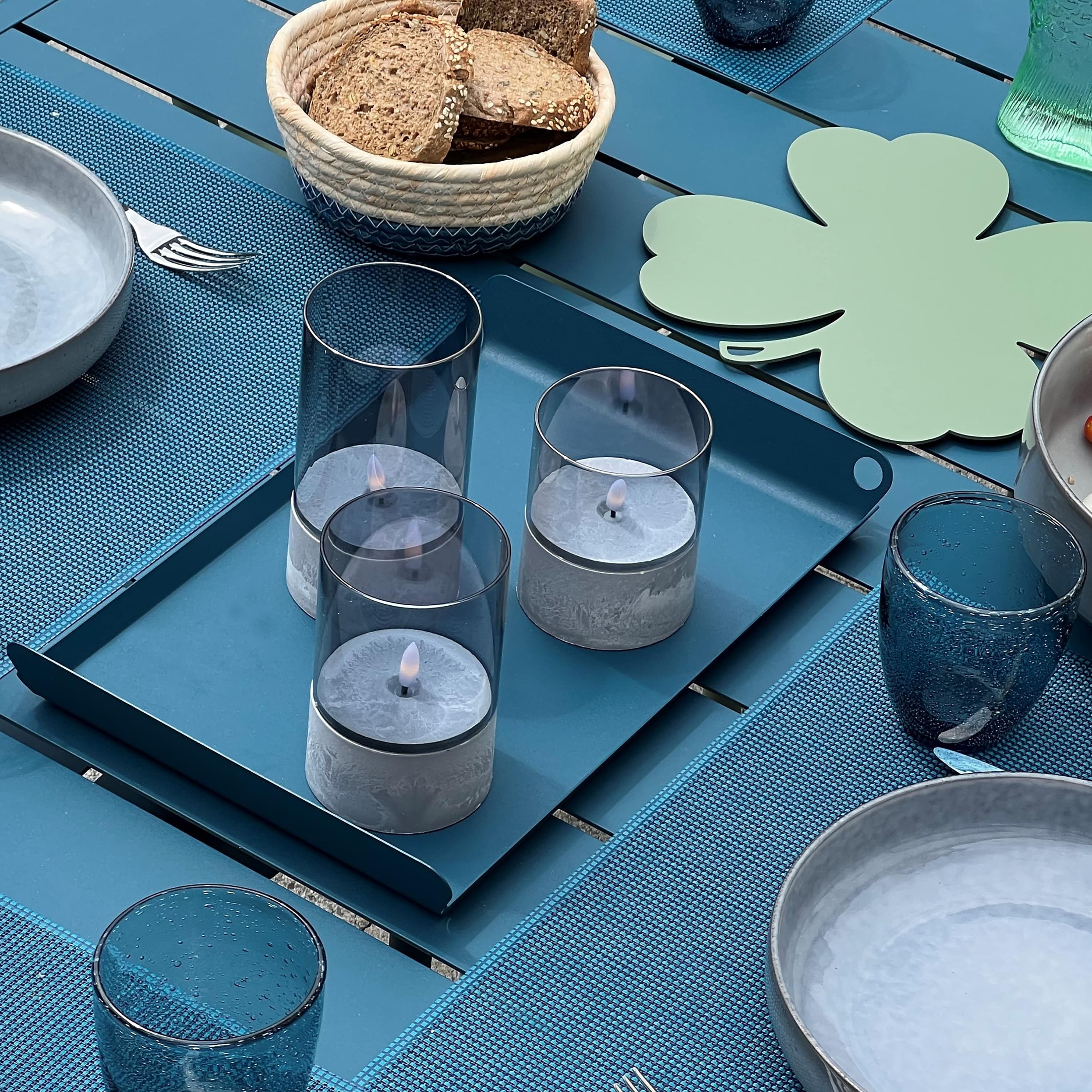 BRILLIANT LED Tischleuchten Kerzen Bougie, grau, rauchglas, 3 Stück