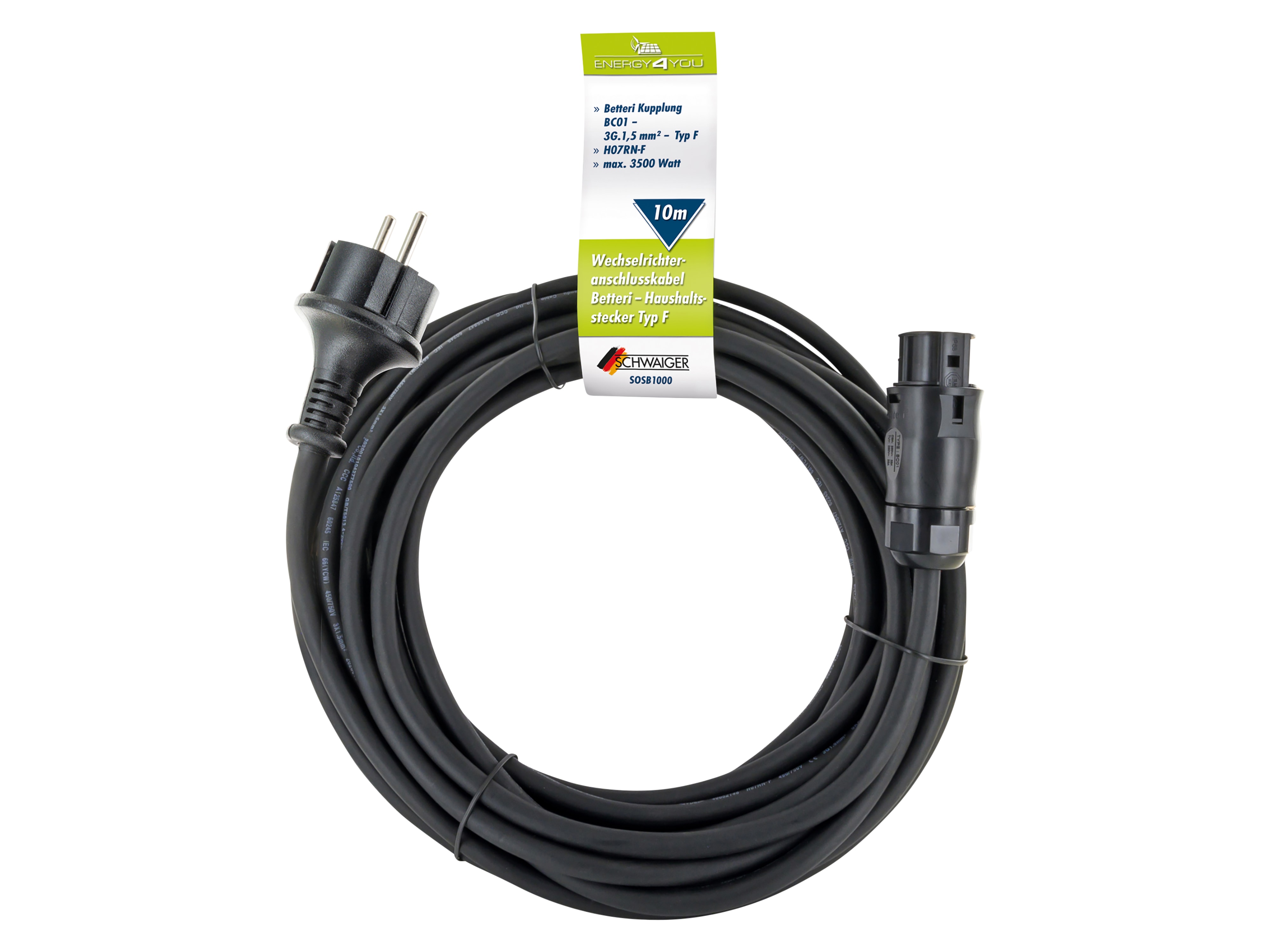 SCHWAIGER Wechselrichteranschlusskabel SOSB1000, 10 m