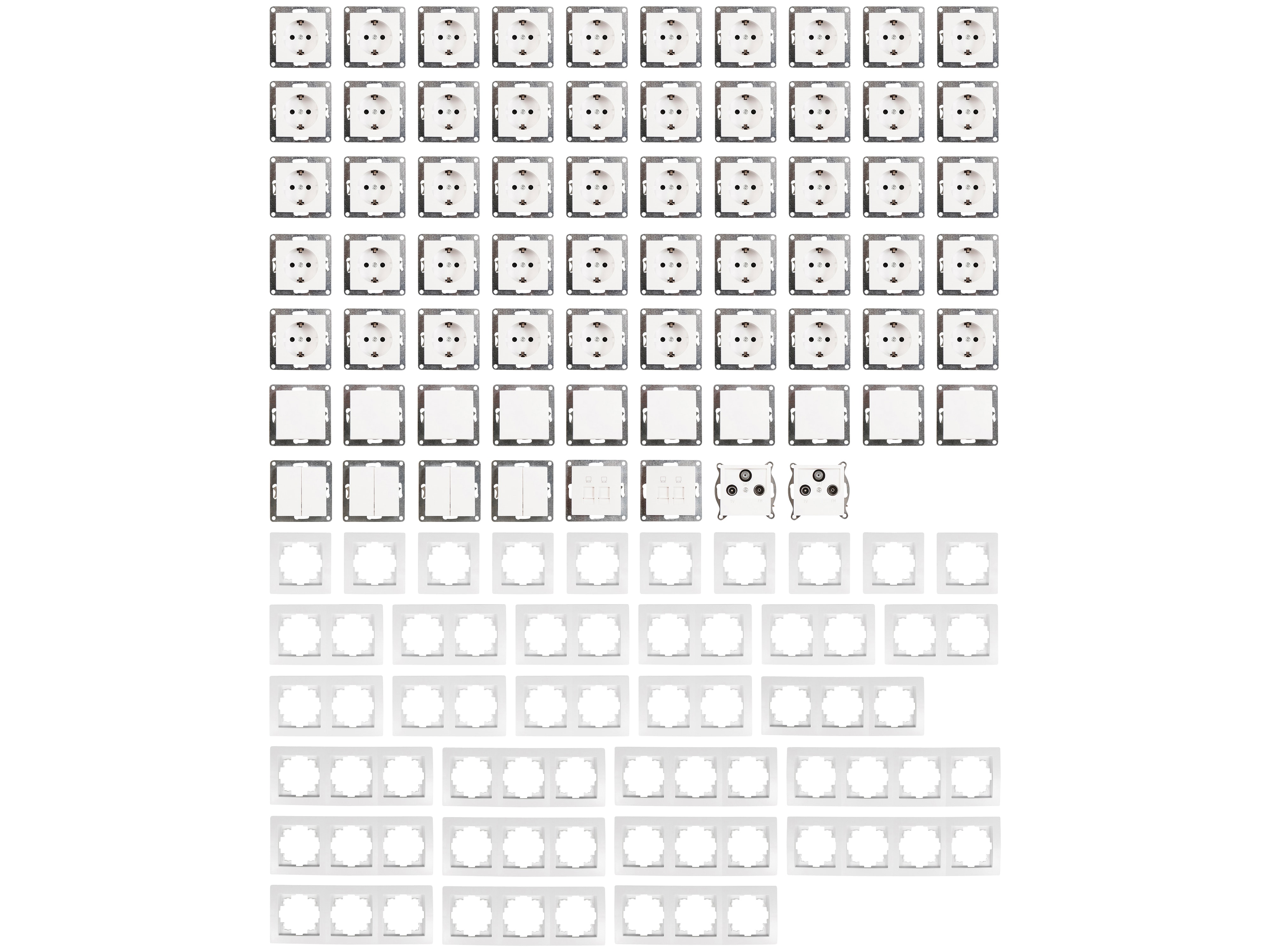 MCPOWER Schalter und Steckdosen Set Flair, Megaset, 100-teilig, weiß MCPOWER Schalter und Steckdosen Set Flair, Megaset, 100-teilig, weiß