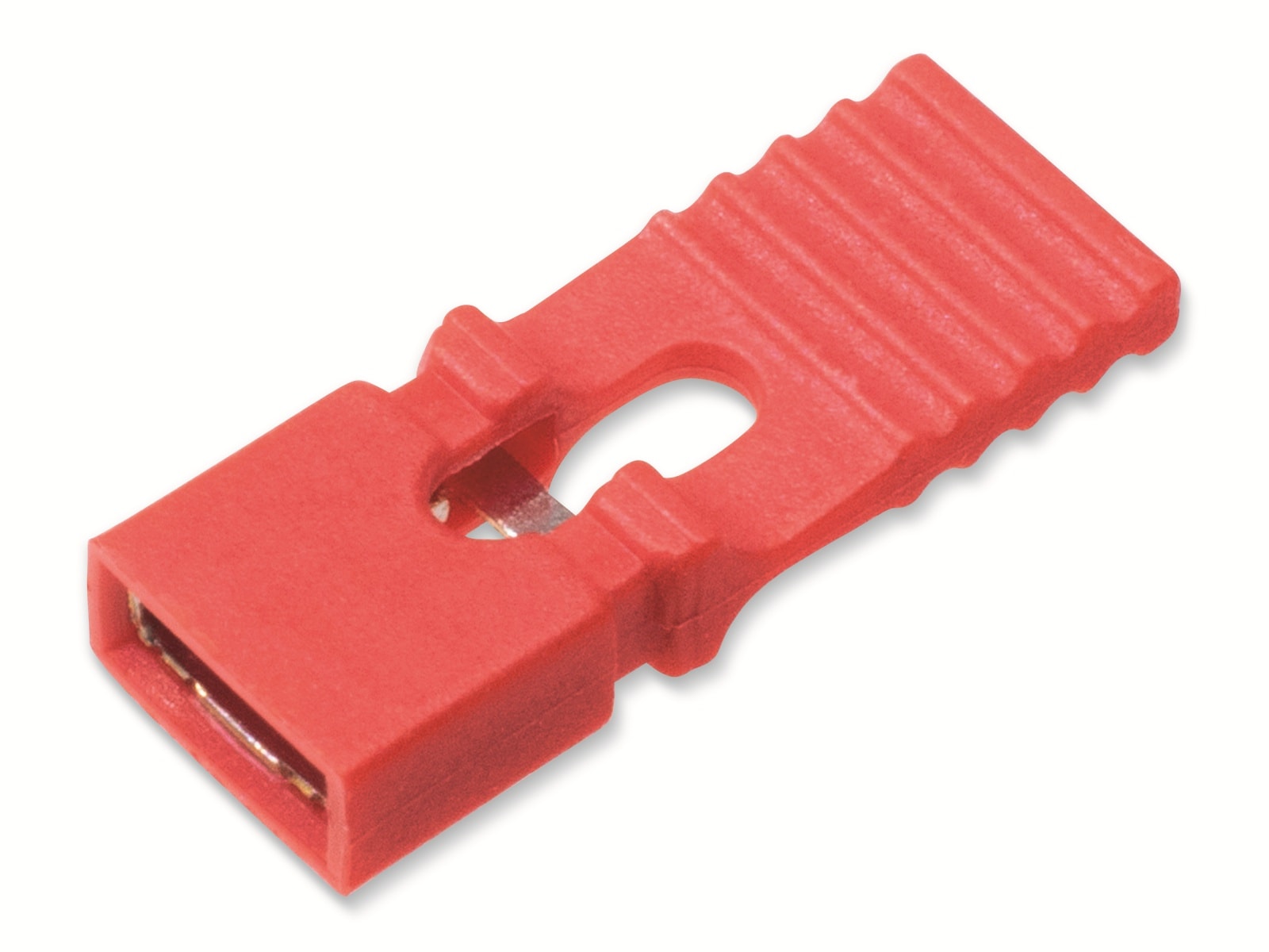 Kurzschlussbrücke / Jumper, rot, 2,54 mm, mit Grifflasche, 2 Pol