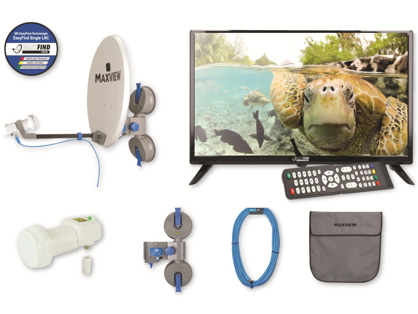 EASYFIND TV Camping Set Remora Pro Maxview, inkl. Ankaro LED-TV 61 cm (24")