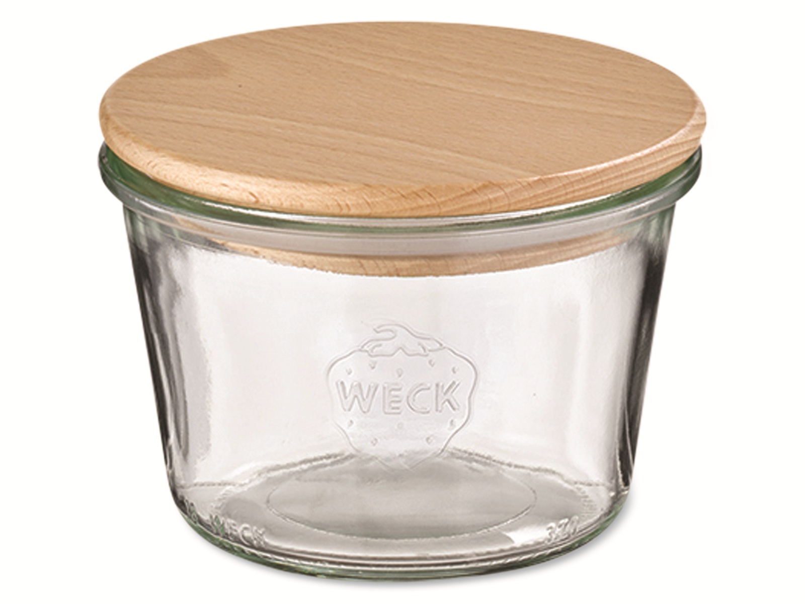 Weckglas-Set APS mit Deckel, 2 Stück, Ø 11 cm, H: 7,5 cm, Buchenholzdeckel
