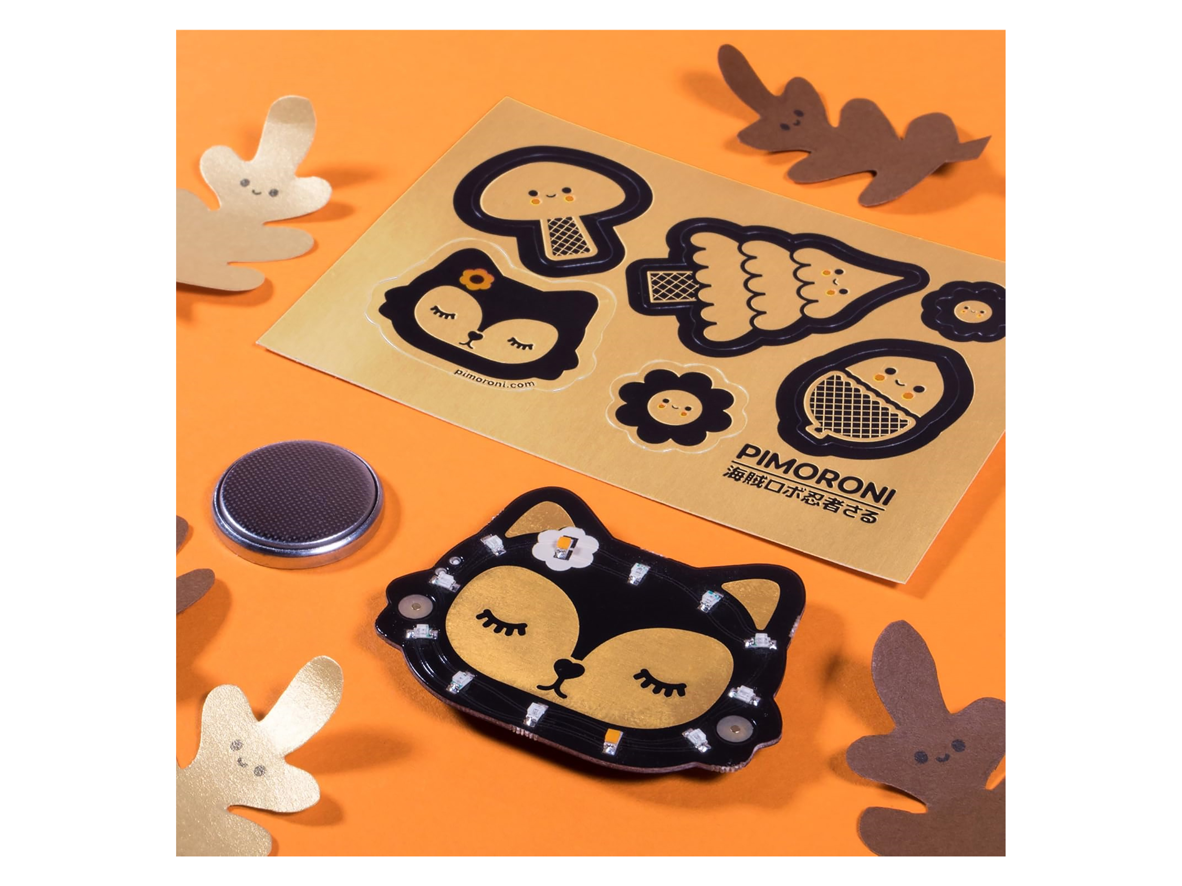 PIMORONI Bearables Fox Kit mit bunten LED-Ansteckern