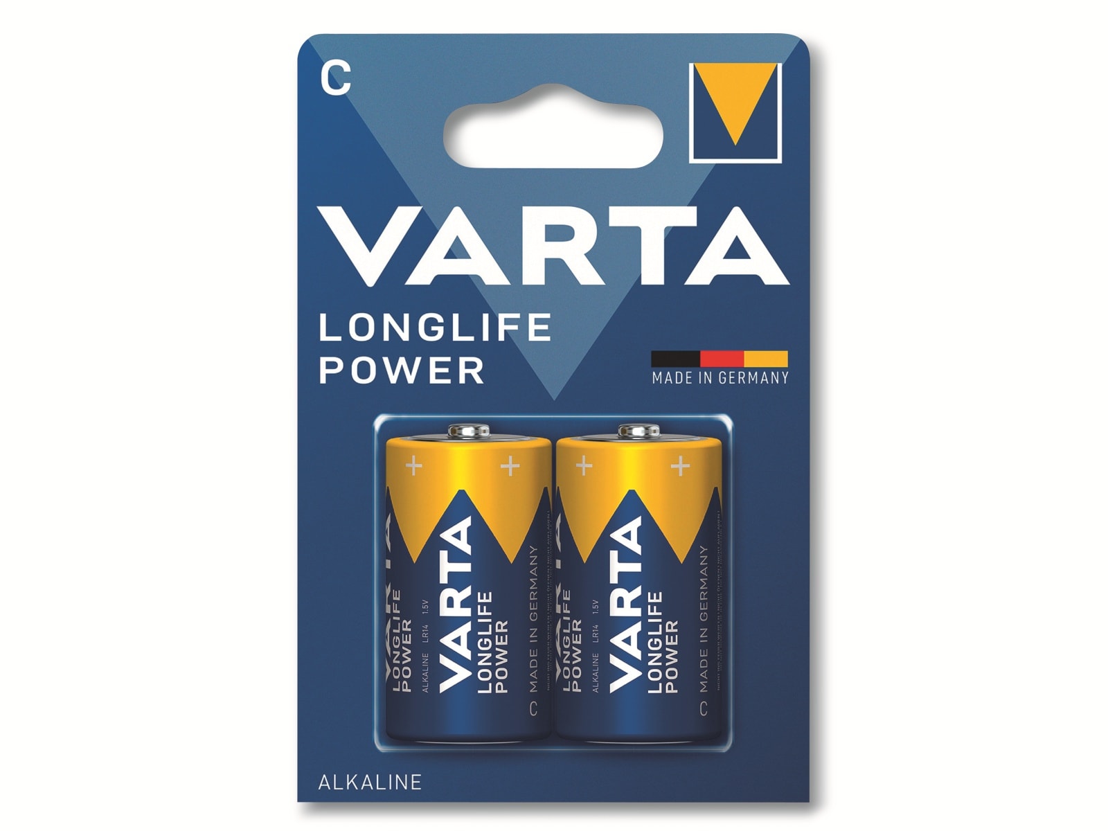 VARTA Batterie Alkaline, Baby, C, LR14, 1.5V, Longlife Power, 2 Stück