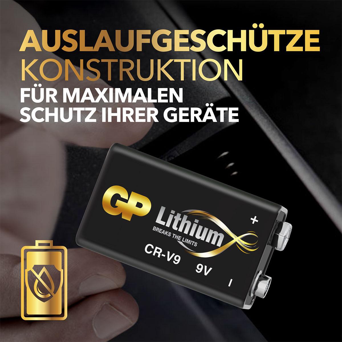 GP Lithium 9V-Block Batterie, 1,5 V