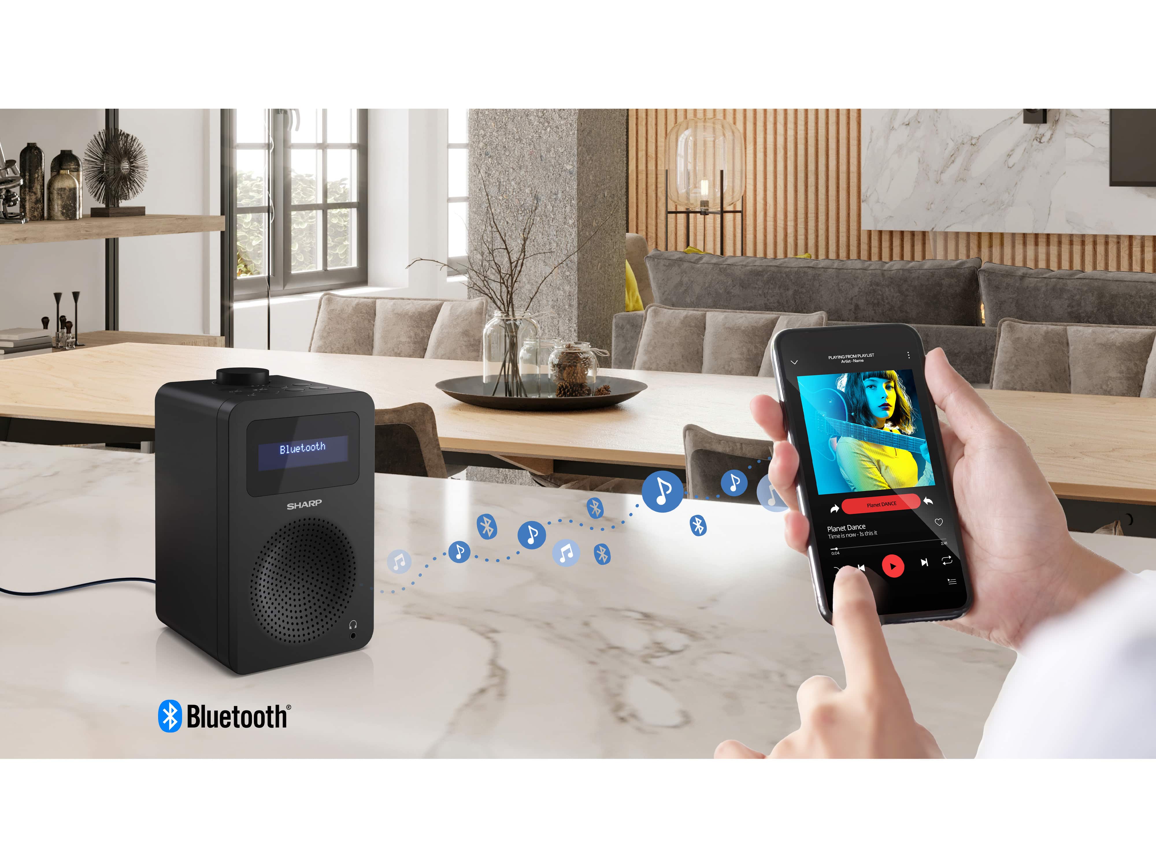 SHARP Digitalradio DR-430, schwarz, DBT+, Bluetooth