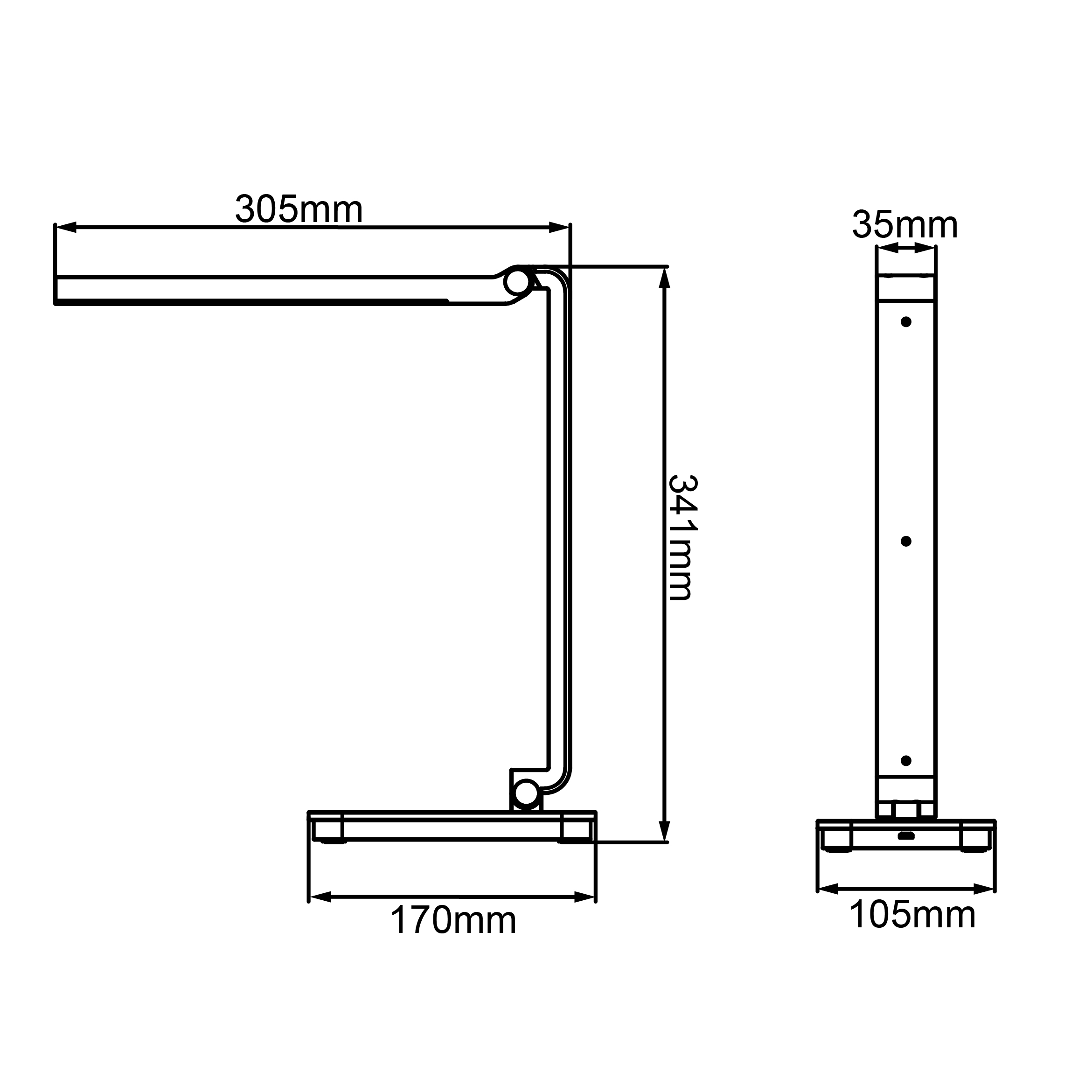 BRILLIANT LED-Tischleuchte, 5 W, 5000 K, kaltweiß, 260 lm, IP20, schwarz