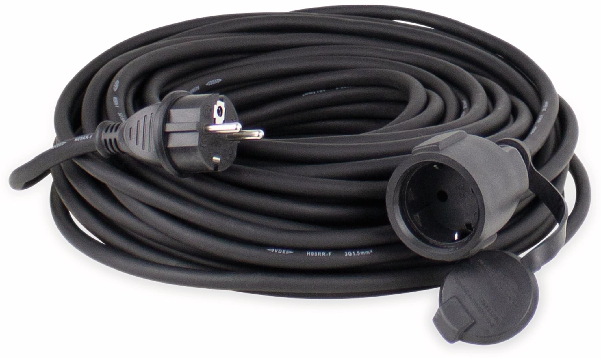 AS SCHWABE Gummi Schutzkontaktverlängerung 20 m, 3x1,5 mm², schwarz AS SCHWABE Gummi Schutzkontaktverlängerung 20 m, 3x1,5 mm², schwarz