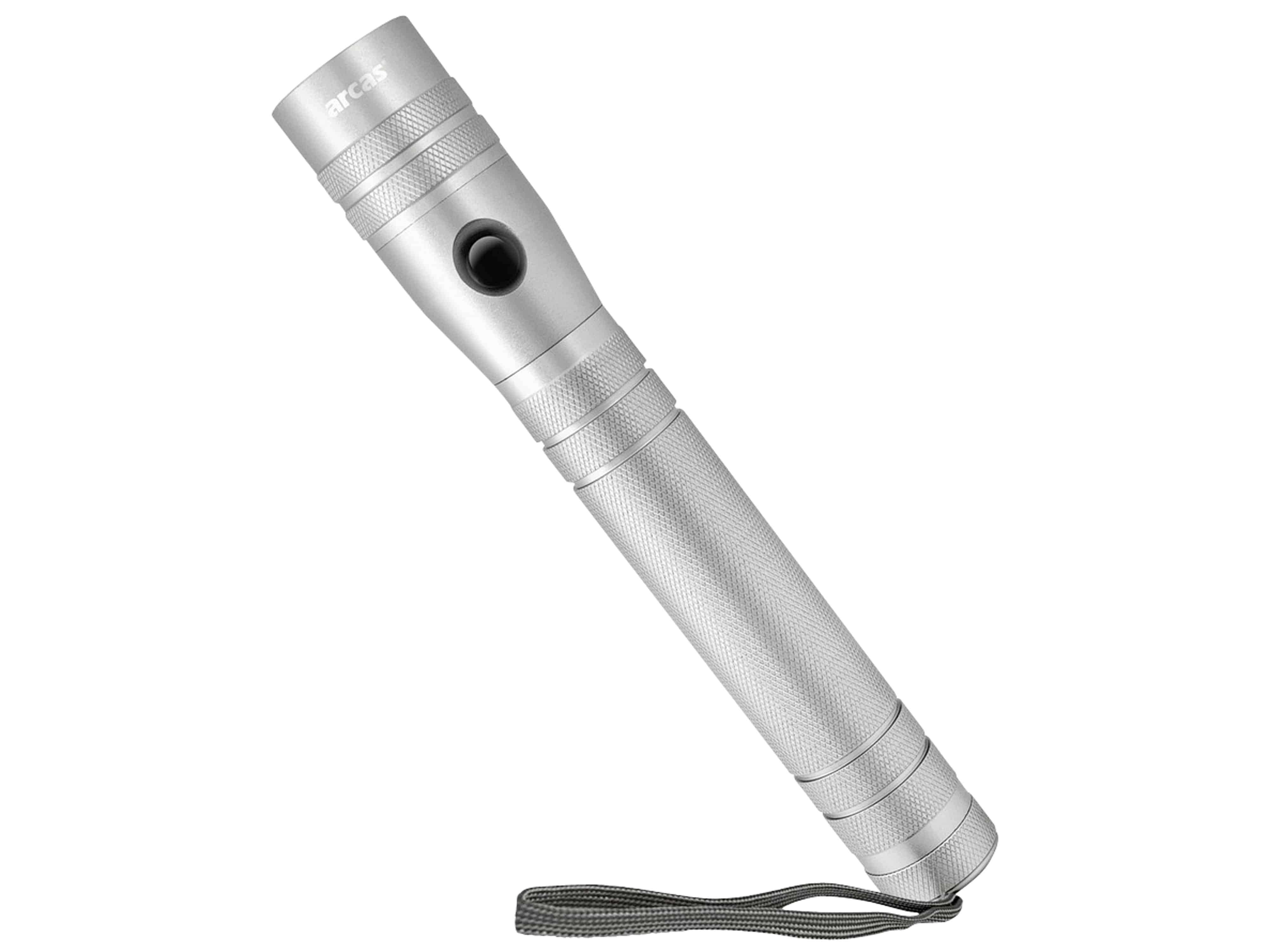 ARCAS LED-Taschenlampe, 10 W, 700 lm, Aluminium, silber
